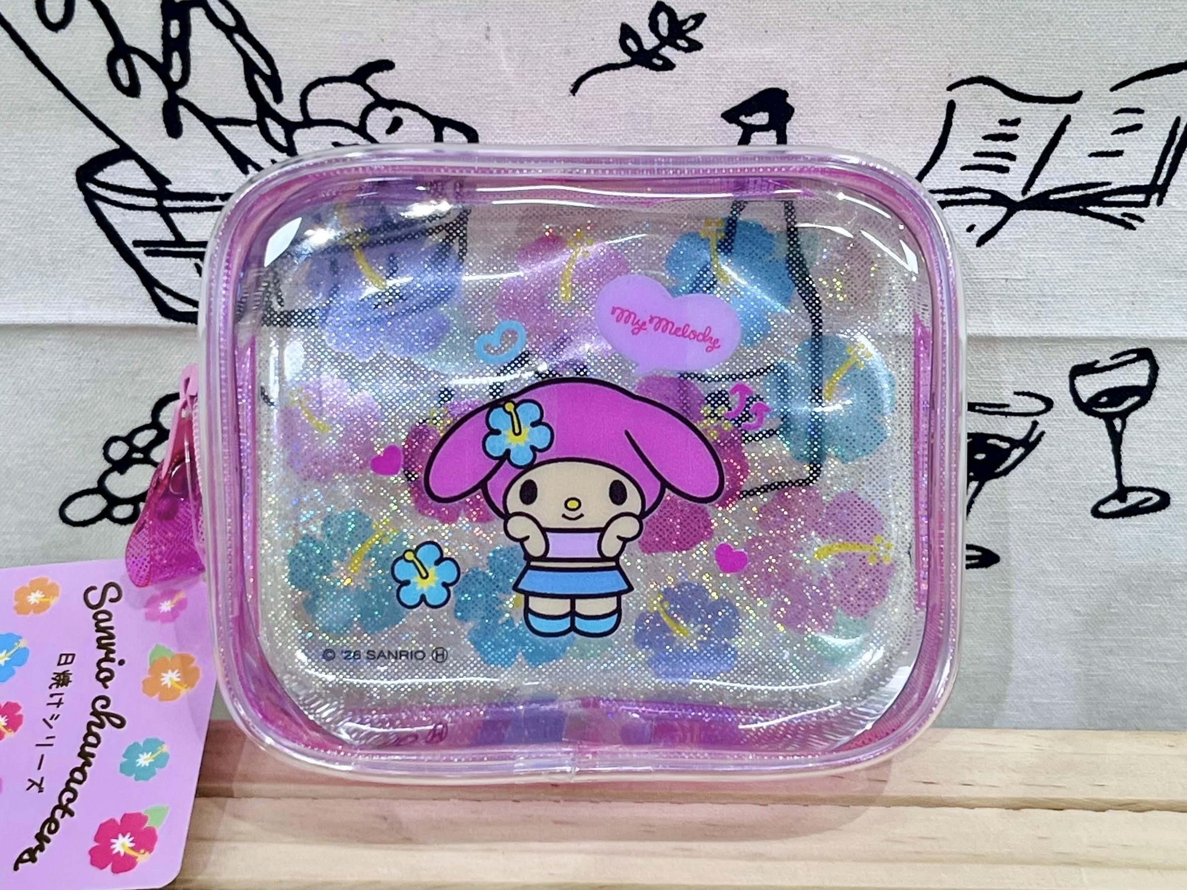 🇯🇵黑皮扶桑花閃亮亮方向收納包🌺✨