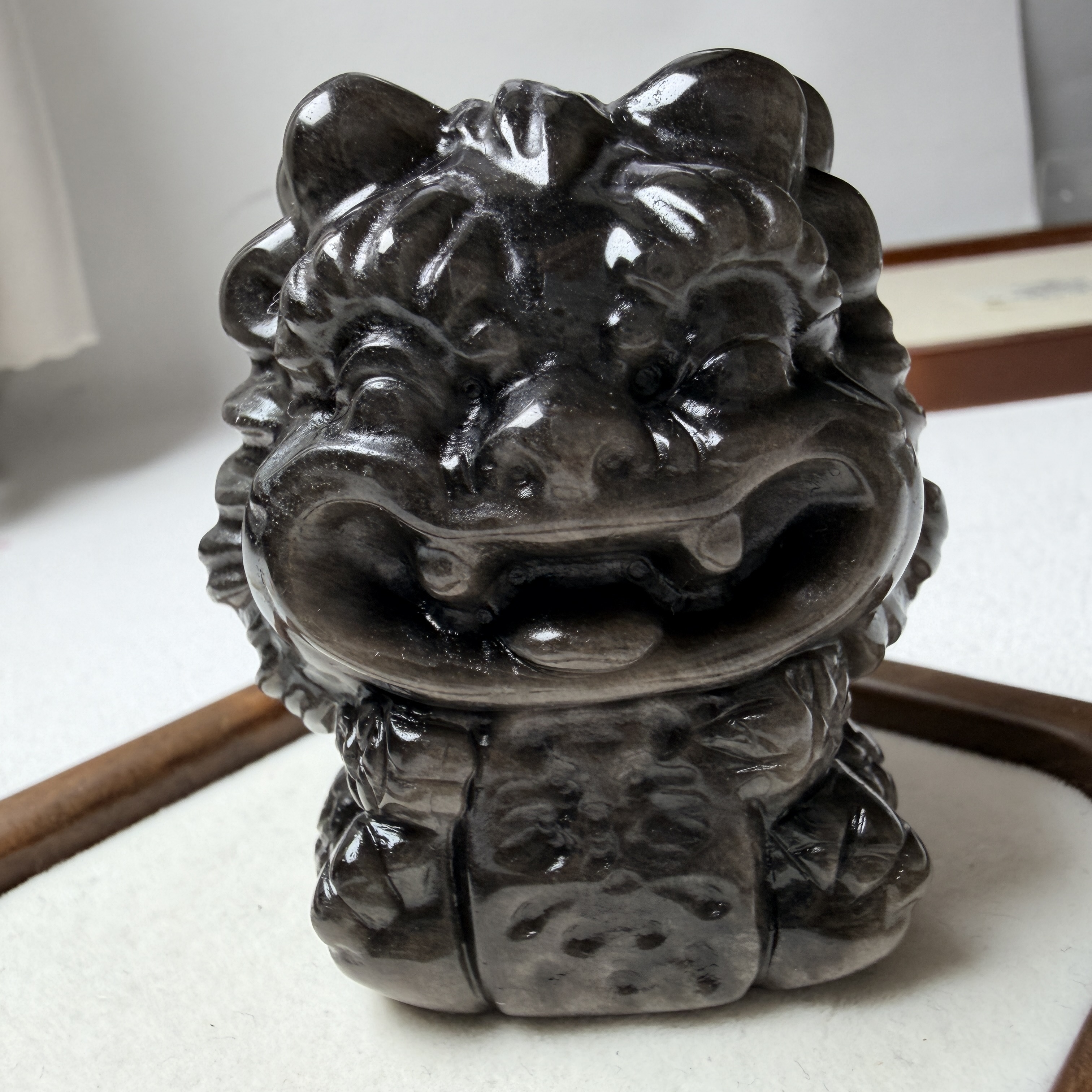 銀曜醒獅擺件｜鎮宅守護・納福開運・吉祥風水擺飾