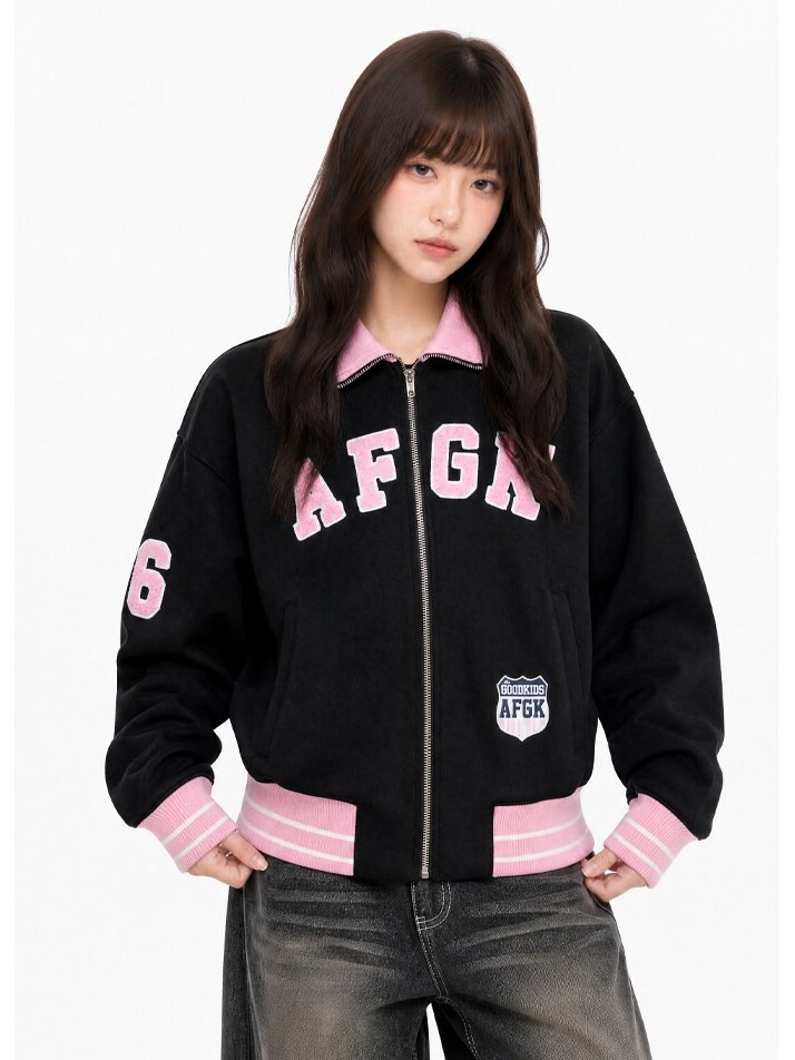 AFGK 馬思唯同款 植絨刺繡Logo 復古撞色 棒球外套 A FEW GOOD KIDS