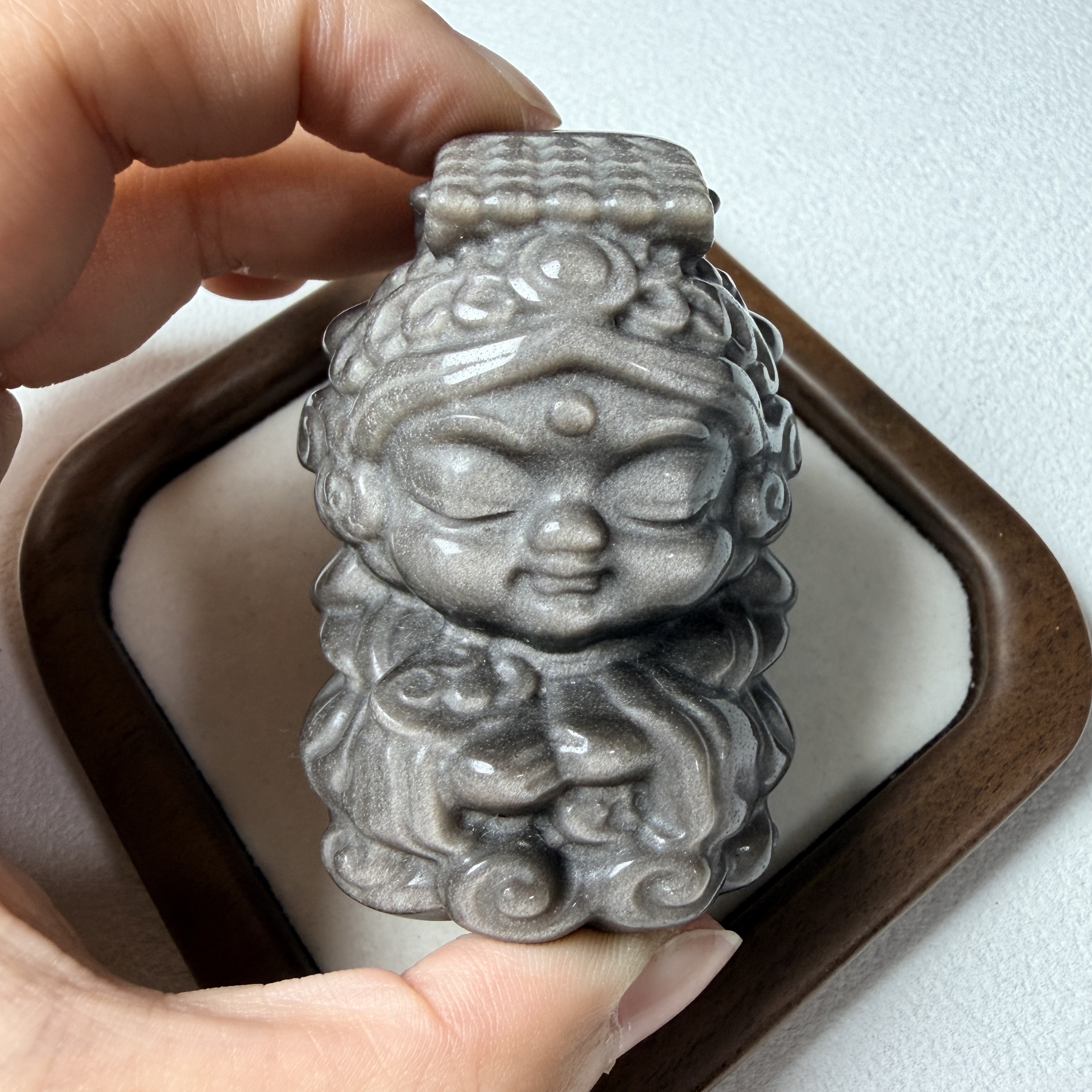 銀曜石媽祖擺件｜平安守護・納福祈福・吉祥風水擺飾