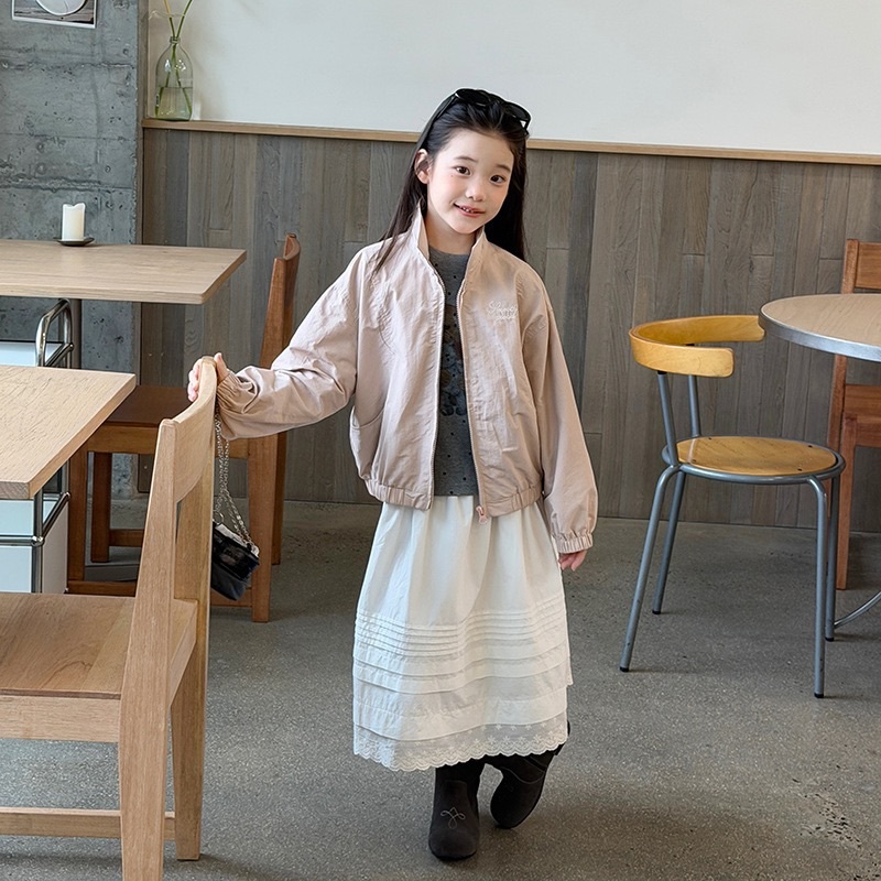 兩色立領刺繡夾克外套