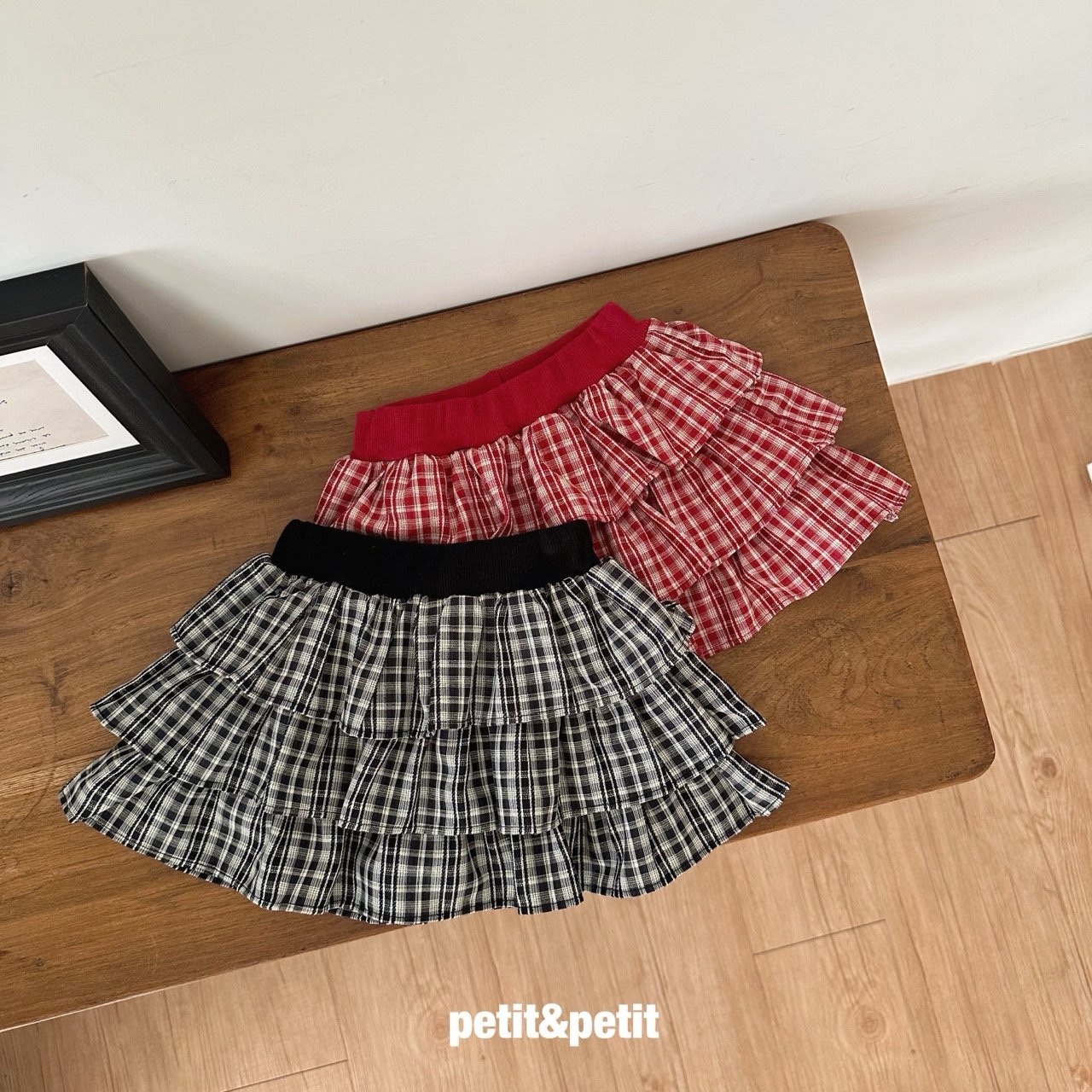 PETIT & PETIT Check Cancan Skirt