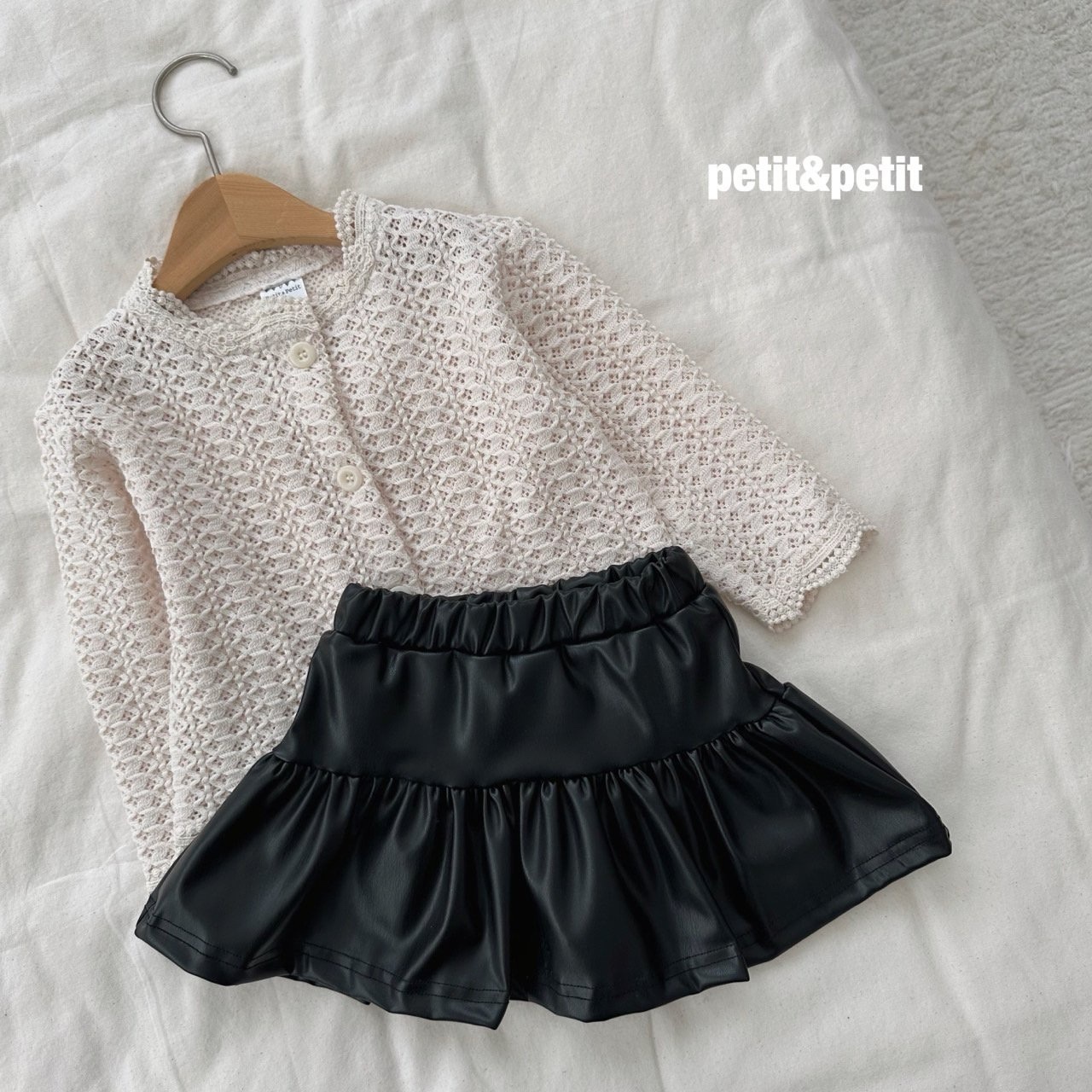PETIT & PETIT Leather Cancan Skirt