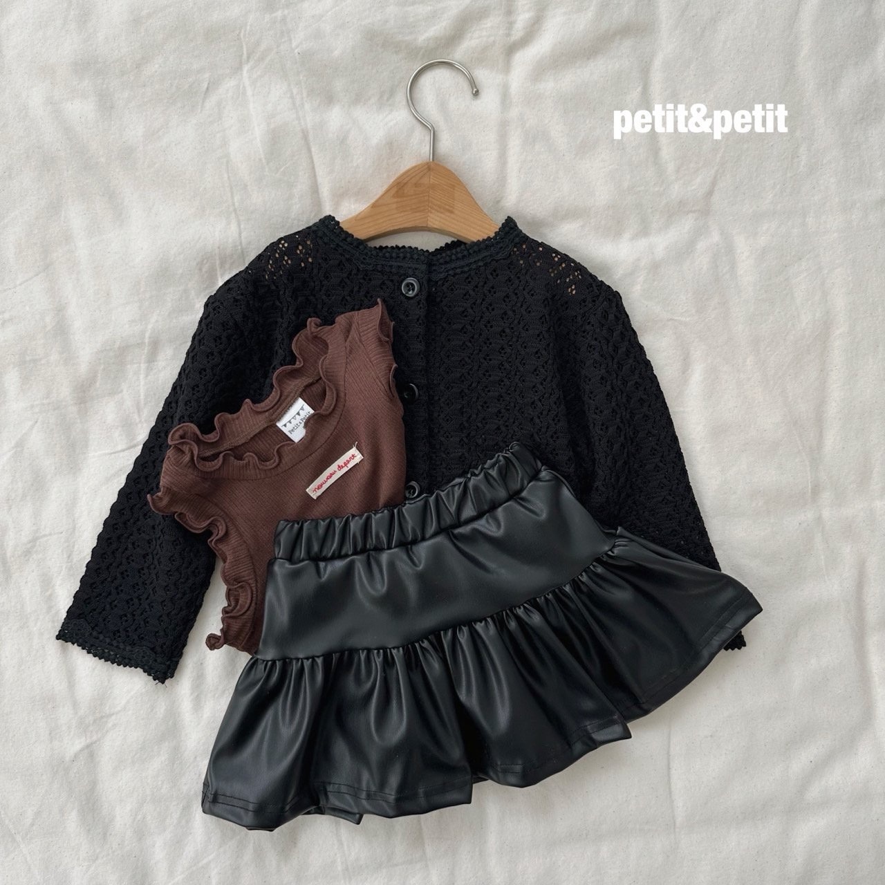 PETIT & PETIT Leather Cancan Skirt