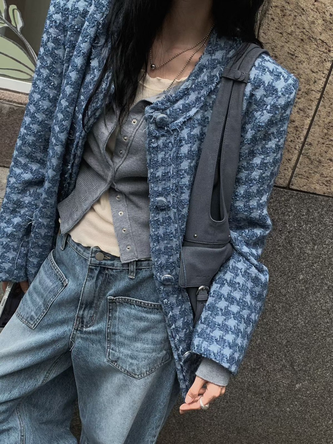 千鳥小香西裝外套