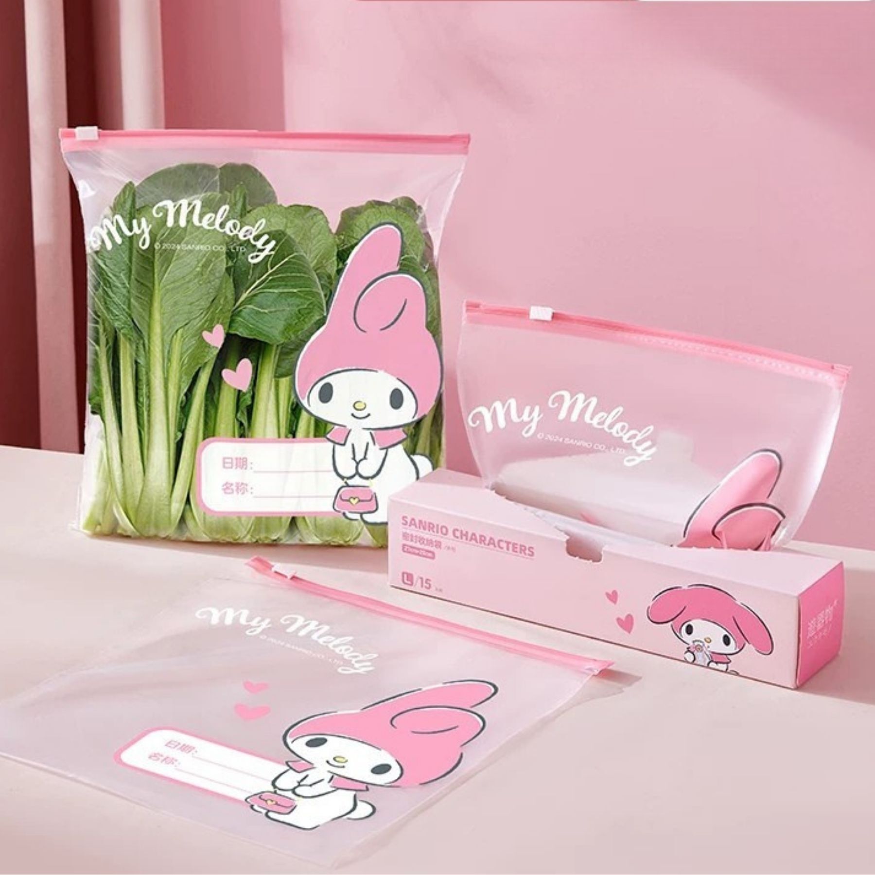 My Melody Sanrio Big Food Storage Zipper Bag