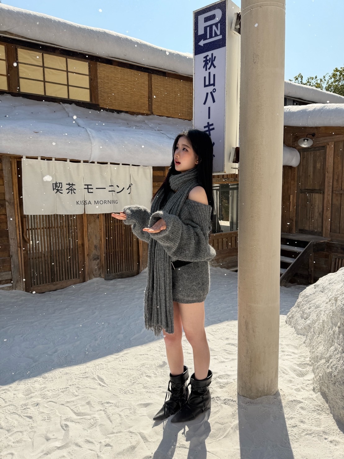 🇨🇳JA02 本期推薦!赫本梵 漂亮毛衣洋set(附大圍巾)