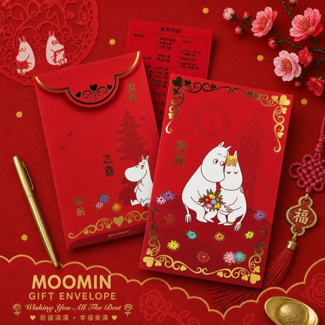 姆明一族 | 感謝 祝福 |結婚回禮信封|中式 2個