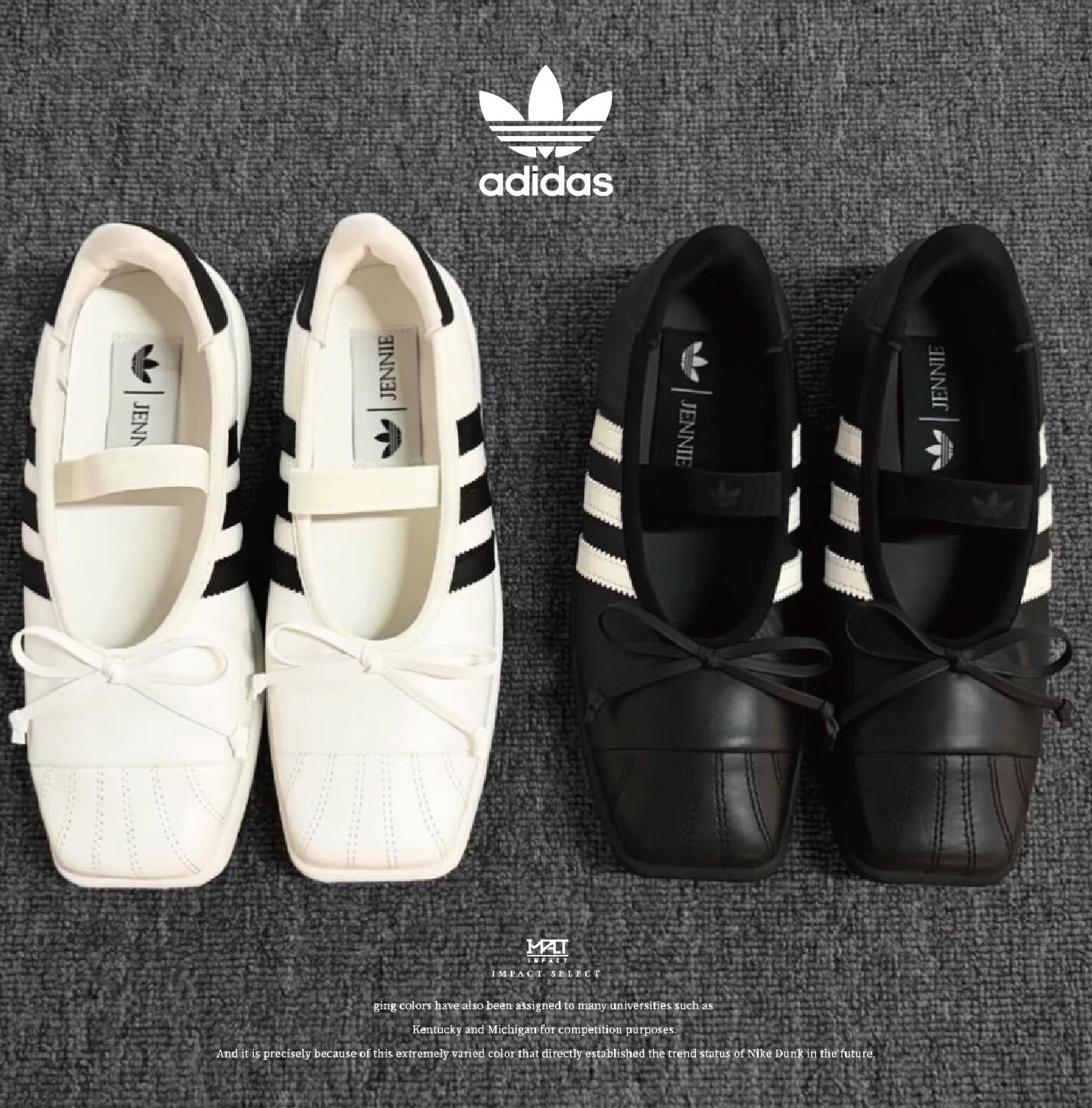 adidas originals X Jennie Superstar Square Ballet 聯名款 方頭芭蕾鞋 LB3787 LB3786