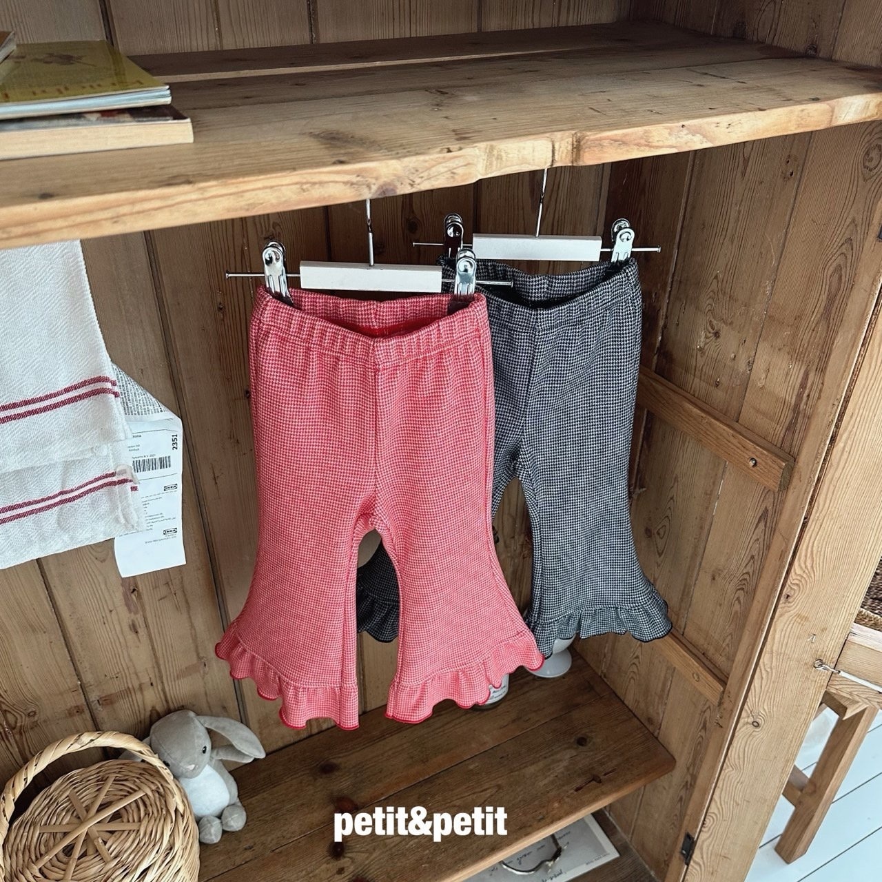 PETIT & PETIT Check Bootcut Pants
