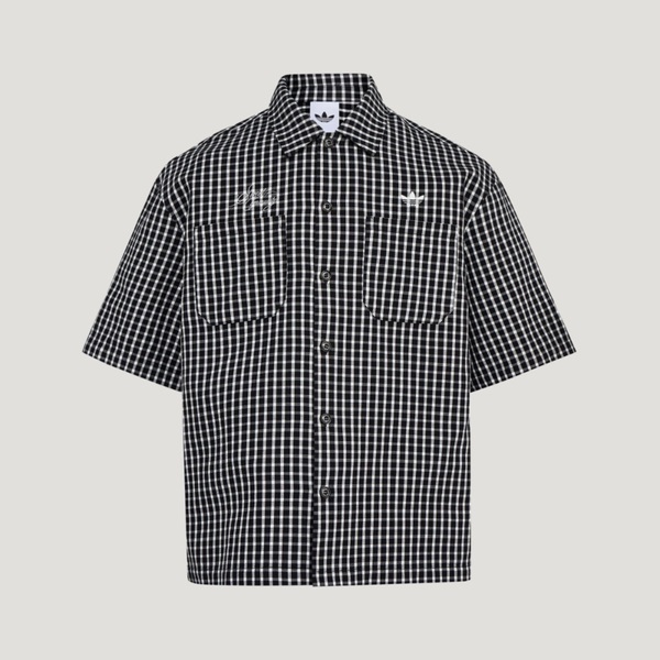 Adidas 愛迪達 Og Shirt LD3862 男 襯衫 運動休閒短袖 格紋 復古 純棉 黑