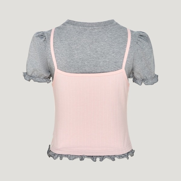 Adidas 愛迪達 Slim Tee LI5118 女 T恤 上衣 休閒短袖 泡泡袖 針織 粉紅 灰