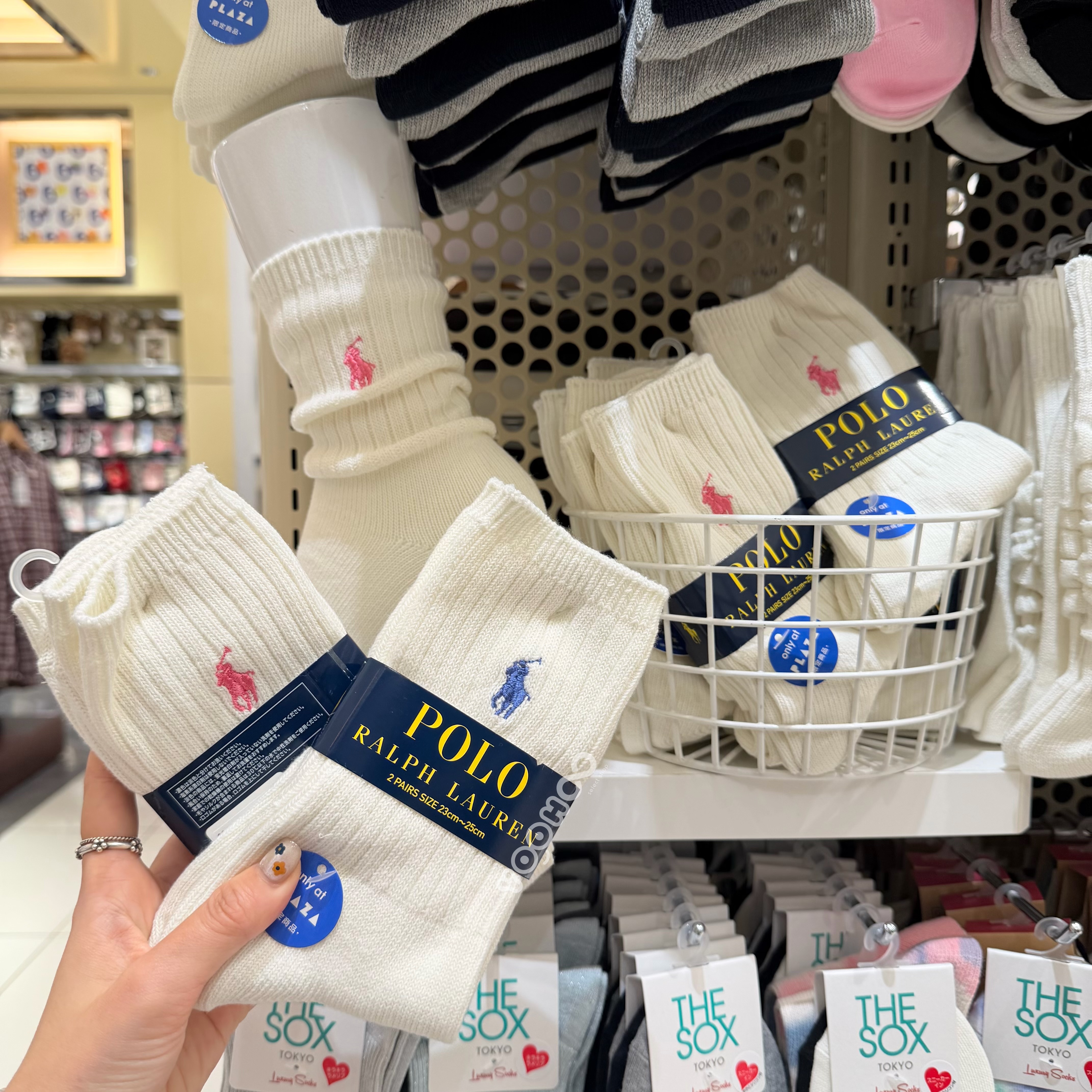 預購┃日本店鋪限定 POLO RALPH LAUREN SOCKS 長襪 羅紋 刺繡 兩雙一組 米色