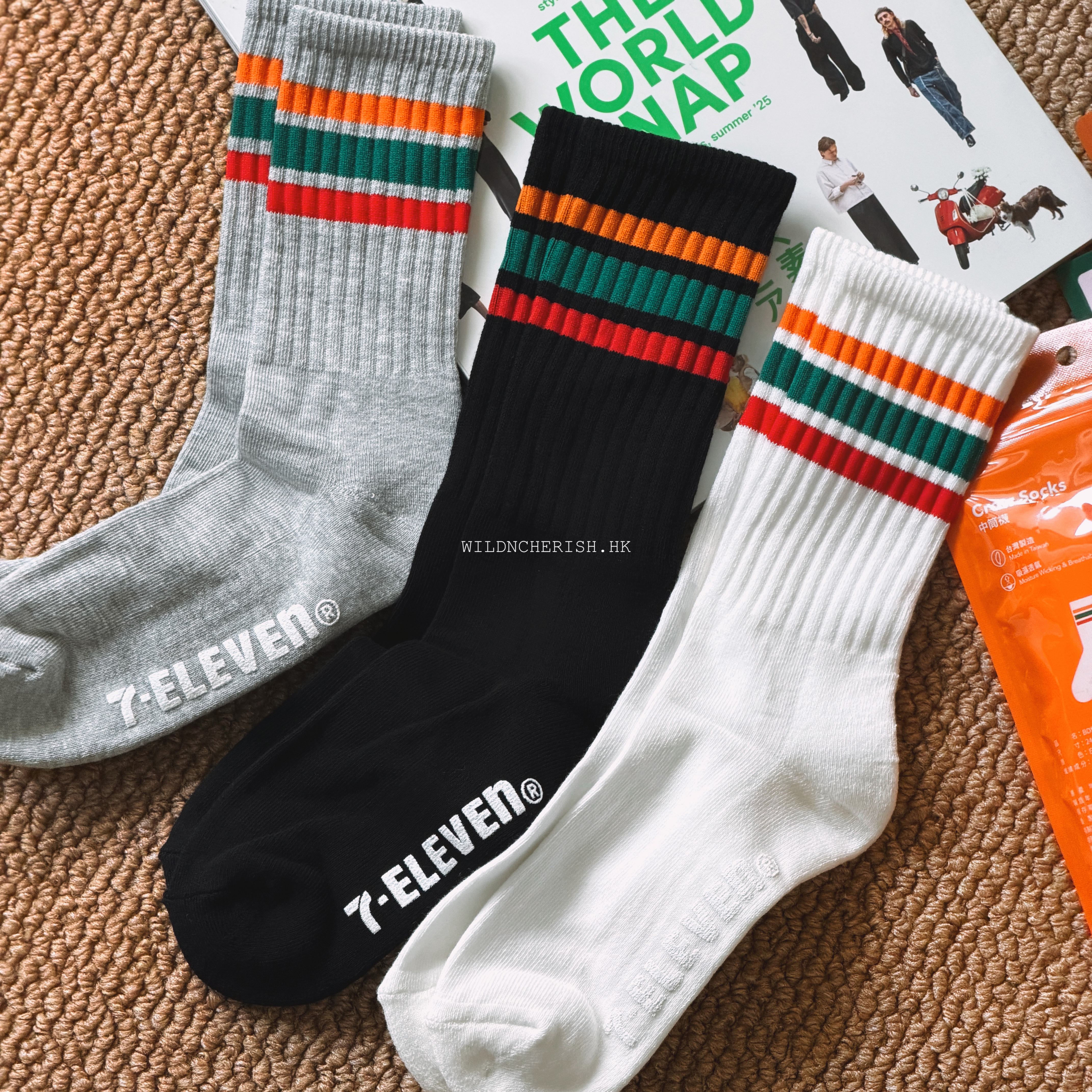 現貨 | 7-ELEVEN x BEAMS DESIGN BD 經典三色中筒襪 日本設計 台灣限定