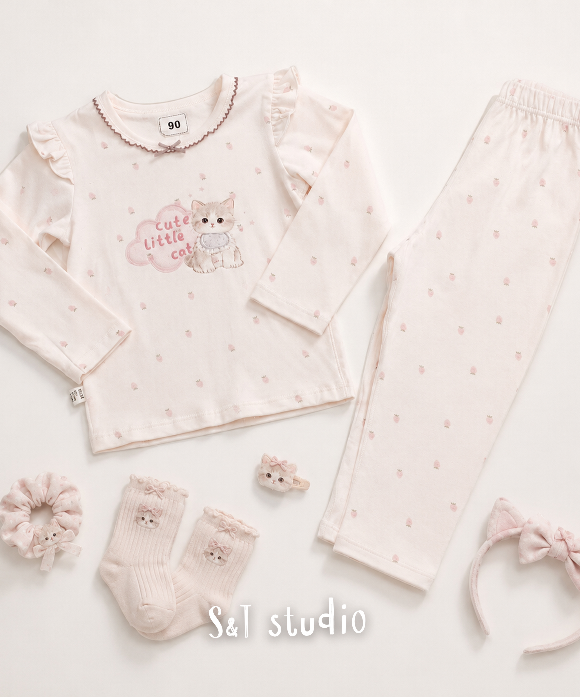 柔和色系兒童居家服(兩花色90-120)