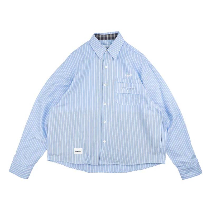 idealism ID VT Raw Edge Shirt 格紋襯衫 外套 藍色 ID26997-BL [台灣現貨]
