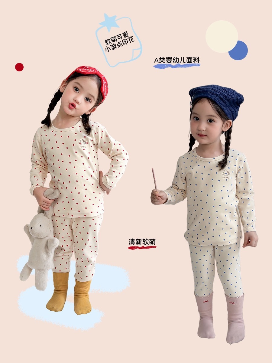 兩色清新軟萌波點家居服