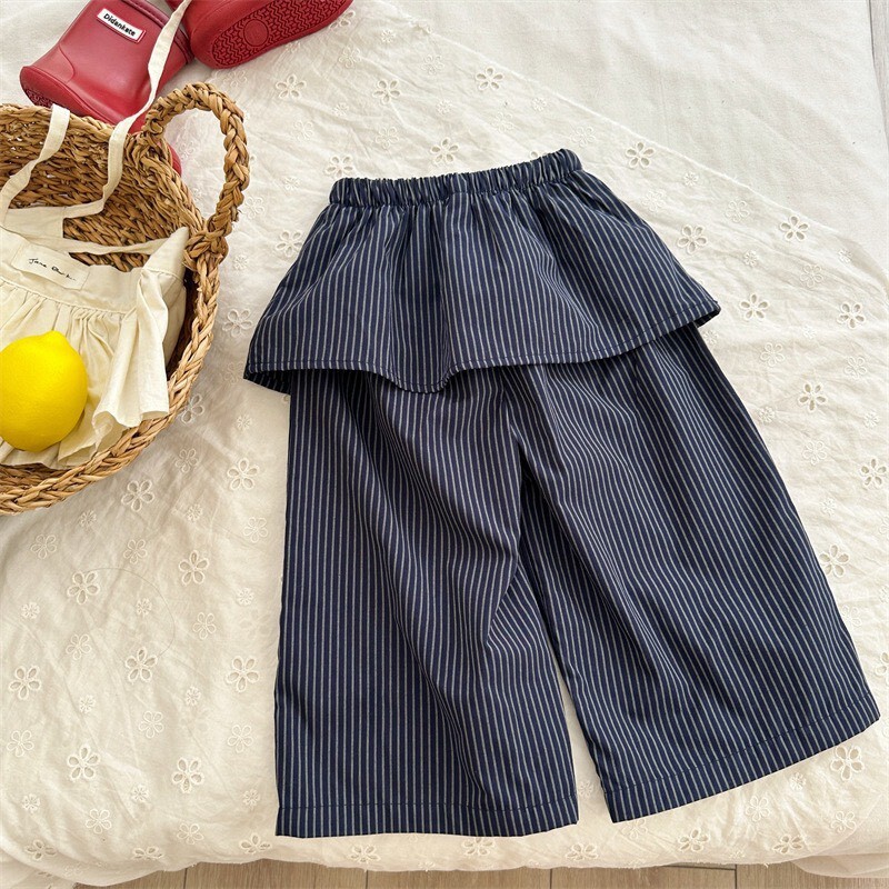 👖 冬裝 ⋆ ꒱ ˚  女寶 假兩件條紋層次感豐富 寬褲裙 ᝰ