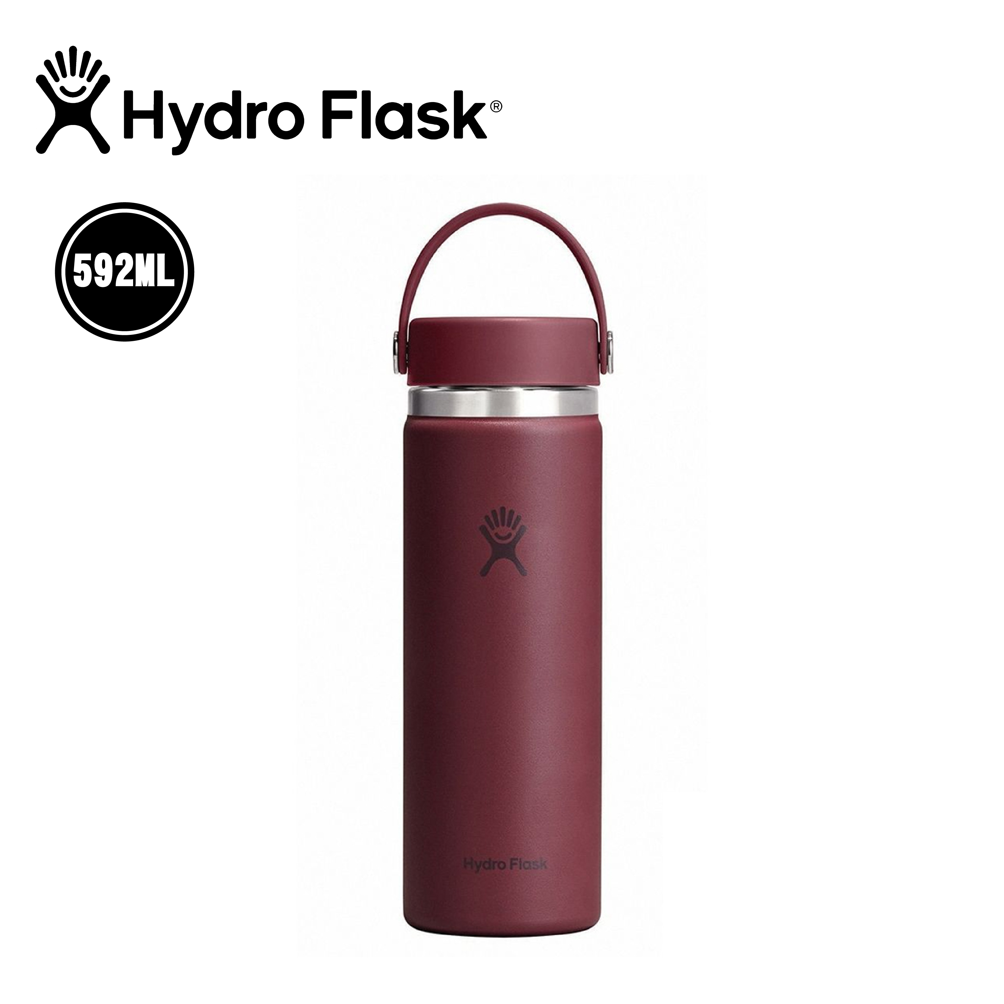 Hydro Flask 美國 20oz 寬口真空保溫鋼瓶 (勃根地紅) 52HFW20CTS674