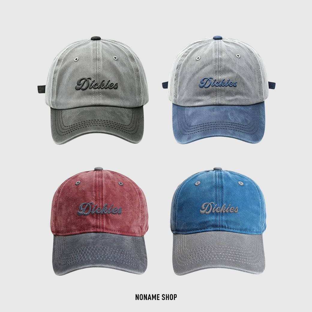 DICKIES 美式 草寫 刺繡 LOGO 防曬 鴨舌帽 水洗 做舊 老帽 四色