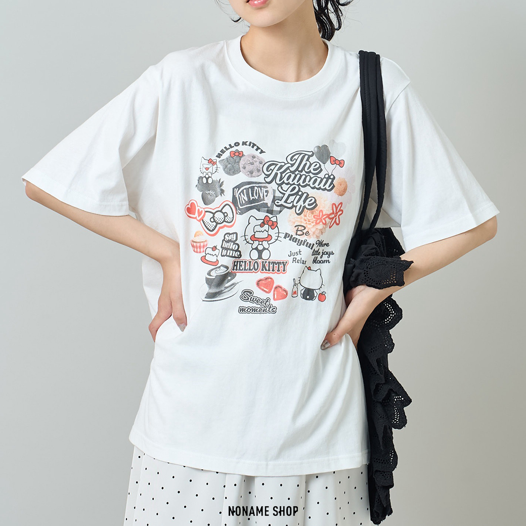 FREAK'S STORE X HELLO KITTY 三麗鷗 聯名款 KITTY 凱蒂貓 可愛 拼貼 印花 短袖 兩色 (女款)