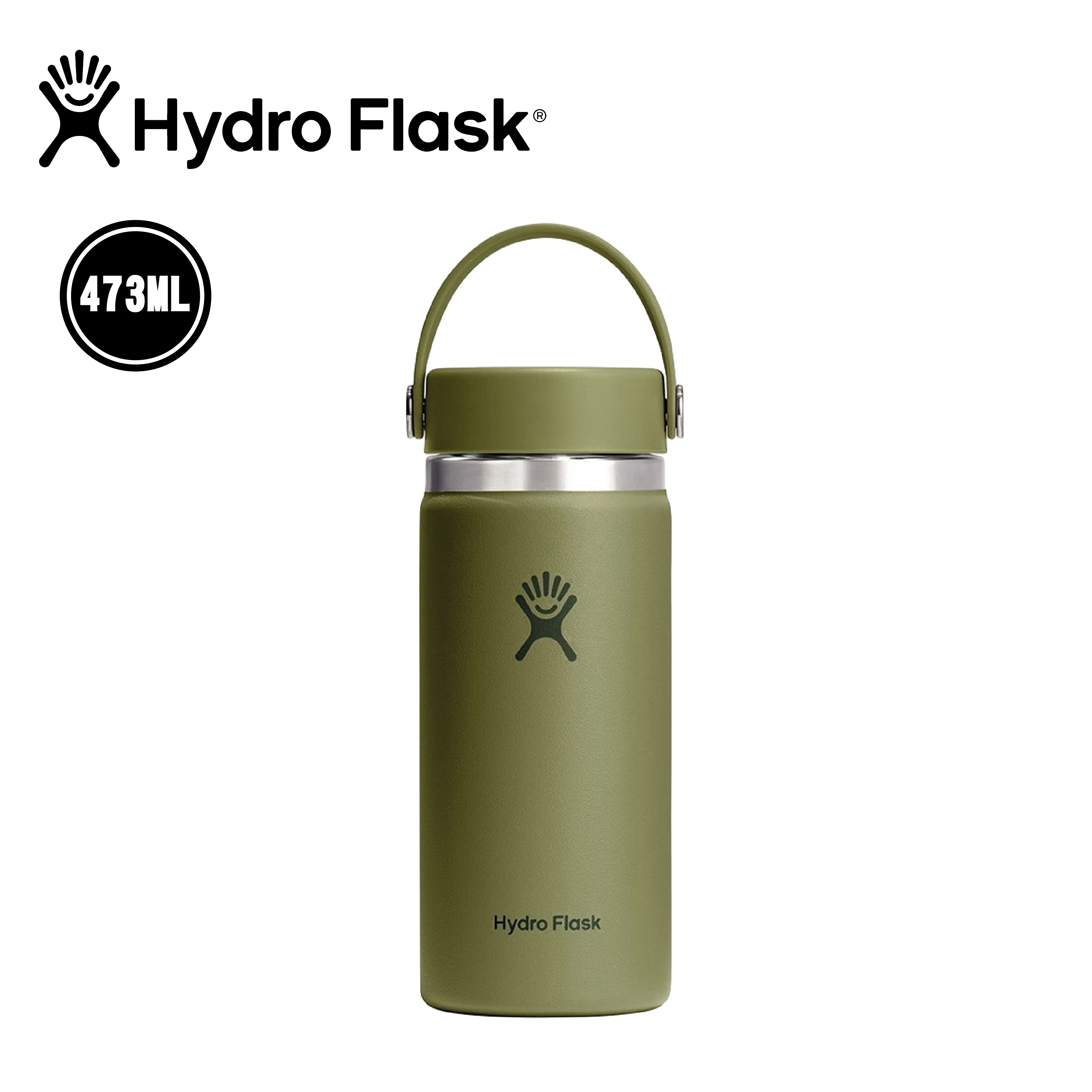 Hydro Flask 美國 16oz 寬口真空保溫鋼瓶 (棕櫚綠) 52HFW16CTS346