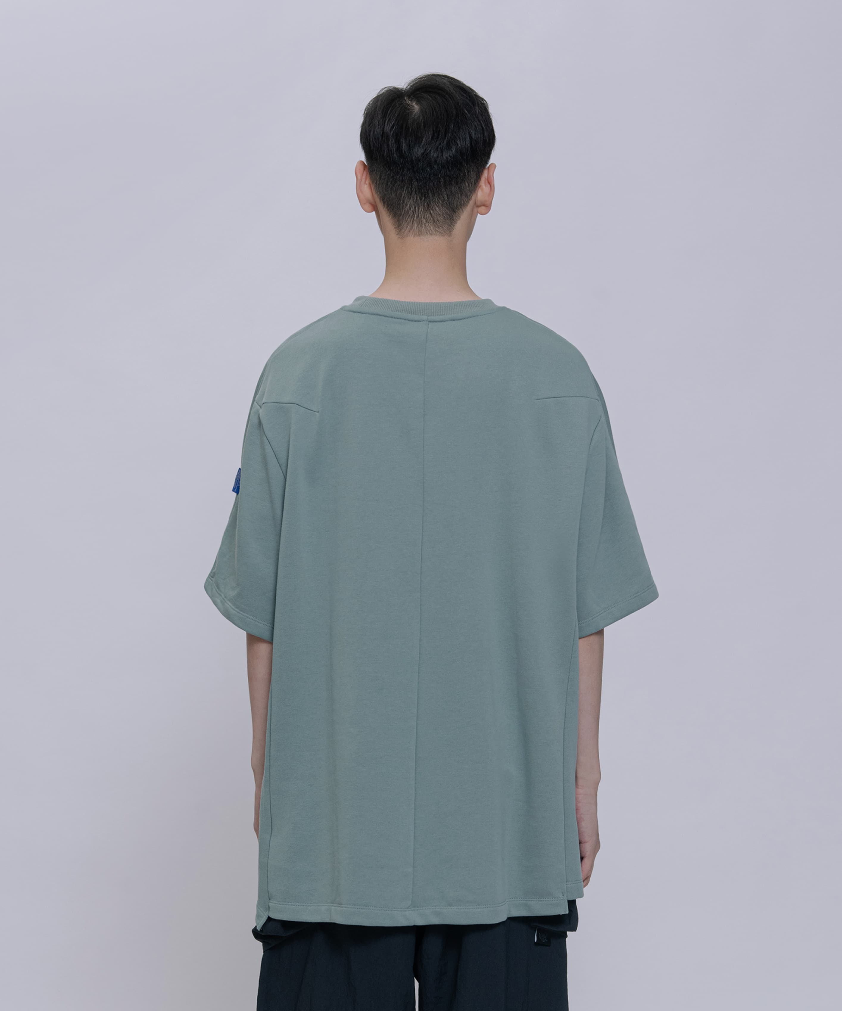 Asymmetric-Hem Panelled Tee