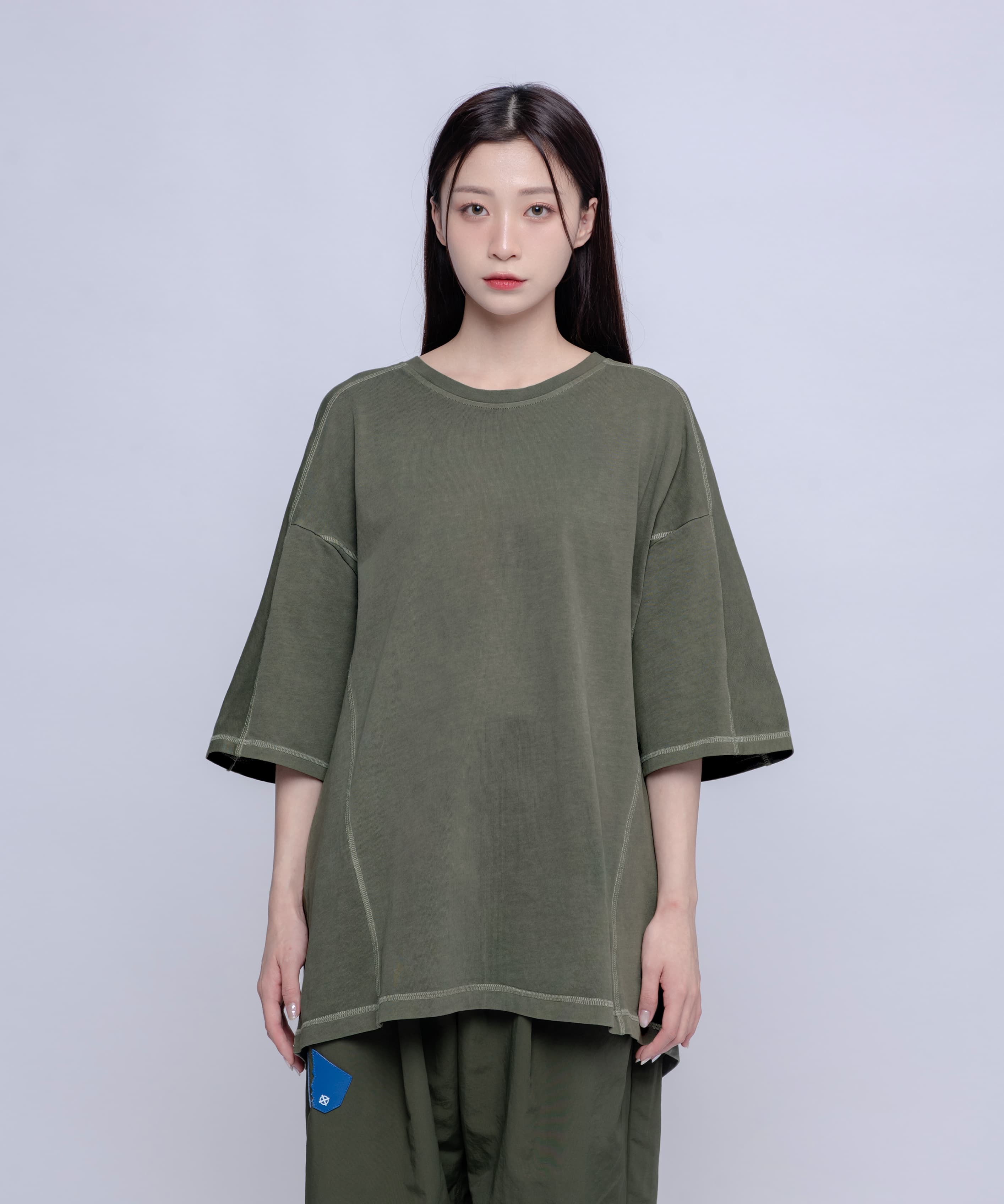煙紋染連肩袖剪裁Tee｜Smoke-Dyed Raglan Tee