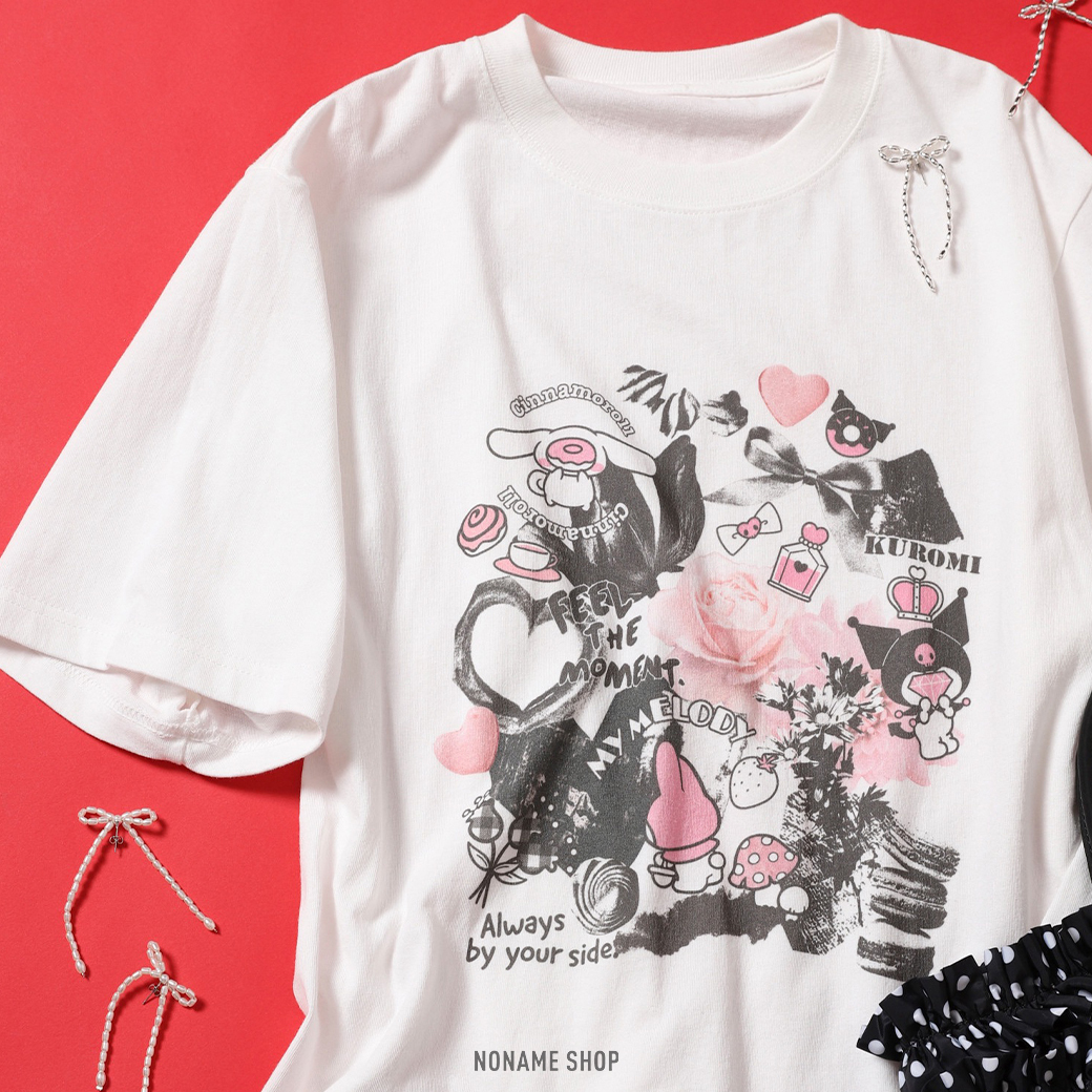FREAK'S STORE X HELLO KITTY 三麗鷗 聯名款 庫洛米 美樂蒂 大耳狗 拼貼 印花 短袖 兩色 (女款)