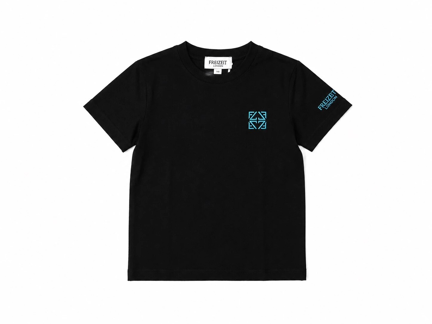 【Freizeit費瑞特】童裝刺繡Logo｜短袖(黑藍)