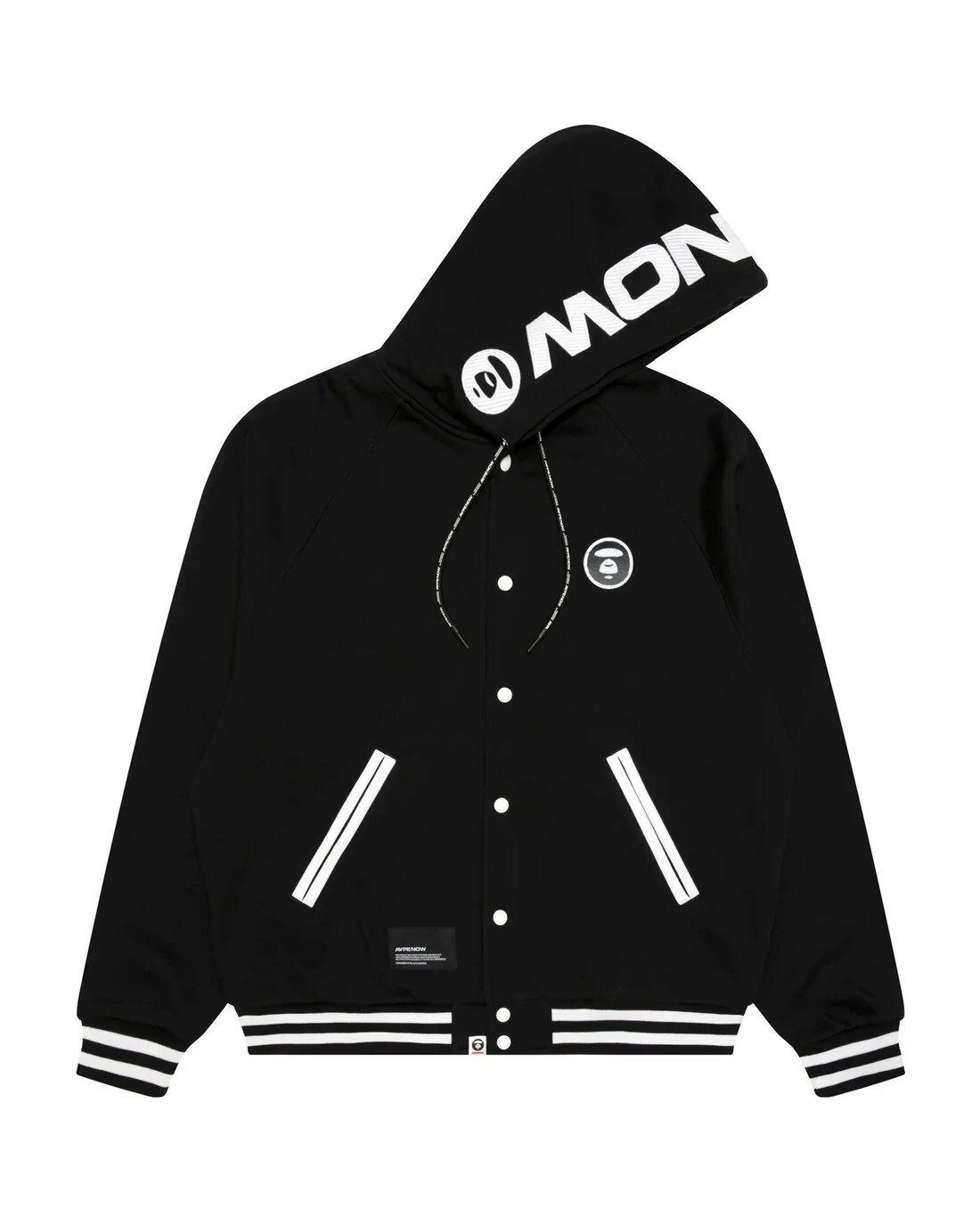 『預購』AAPE ·加絨棒球服連帽衛衣(黑/藍)
