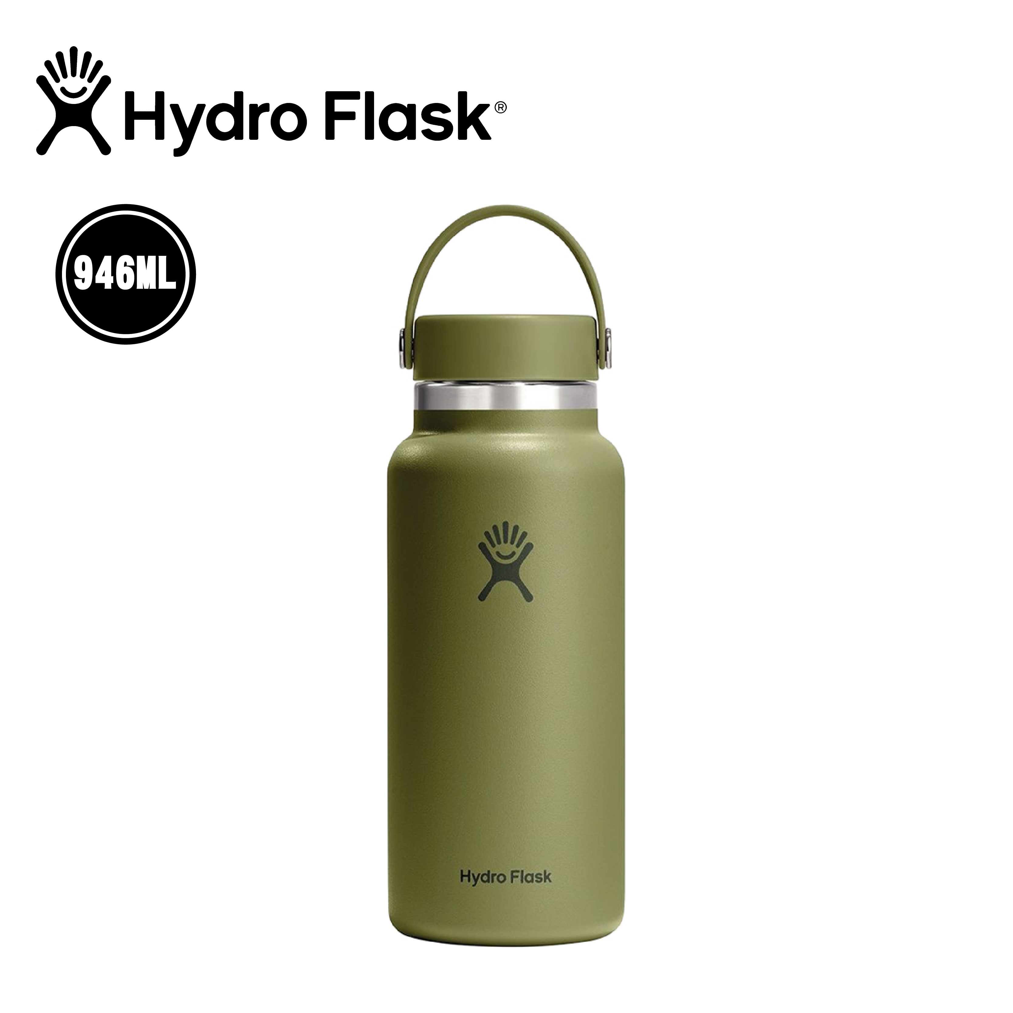 Hydro Flask 美國 32oz 寬口真空保溫鋼瓶 (棕櫚綠) 52HFW32CTS346