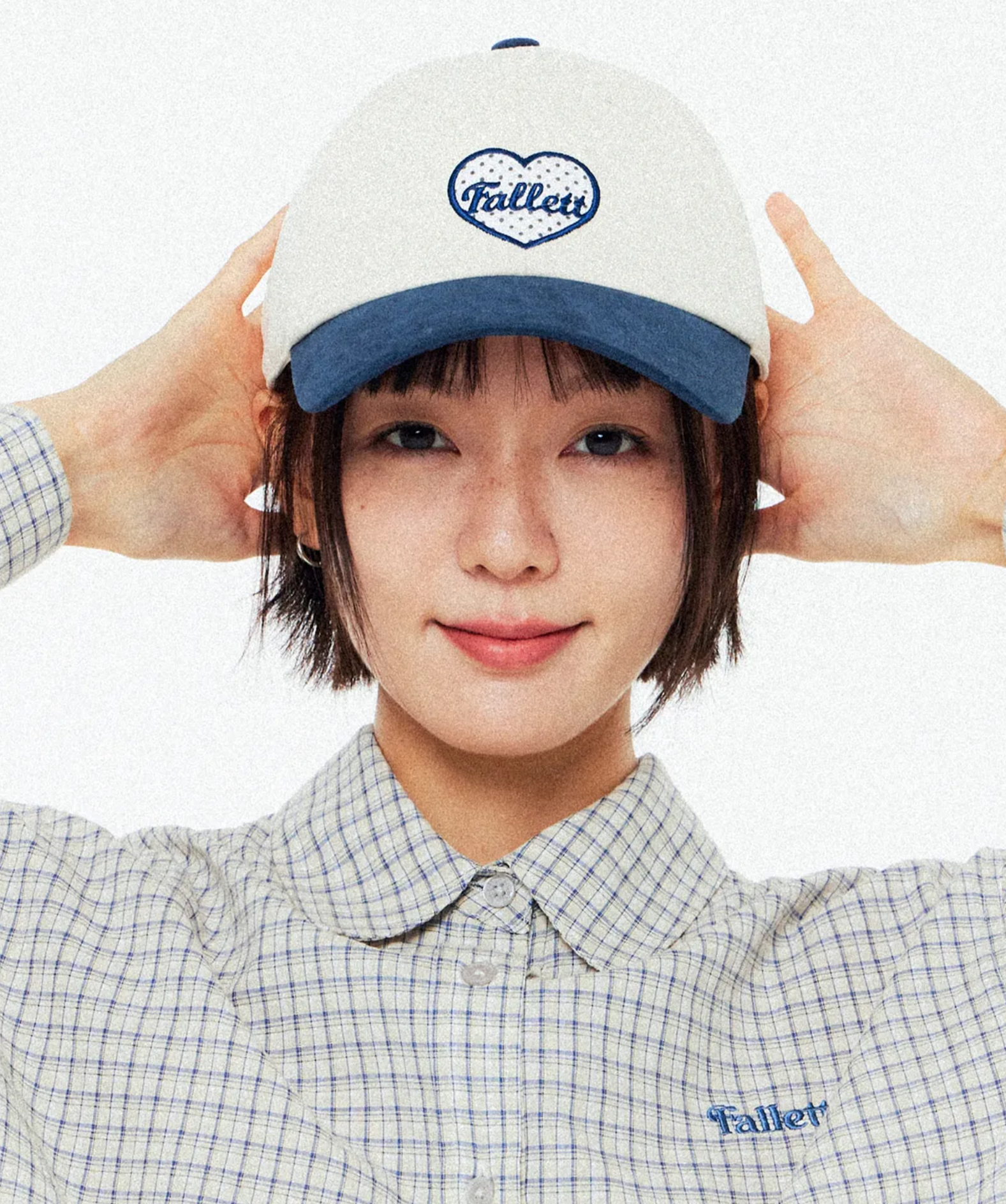韓國代購｜Dot Heart Logo Typo Ball Cap  (2 Colours)