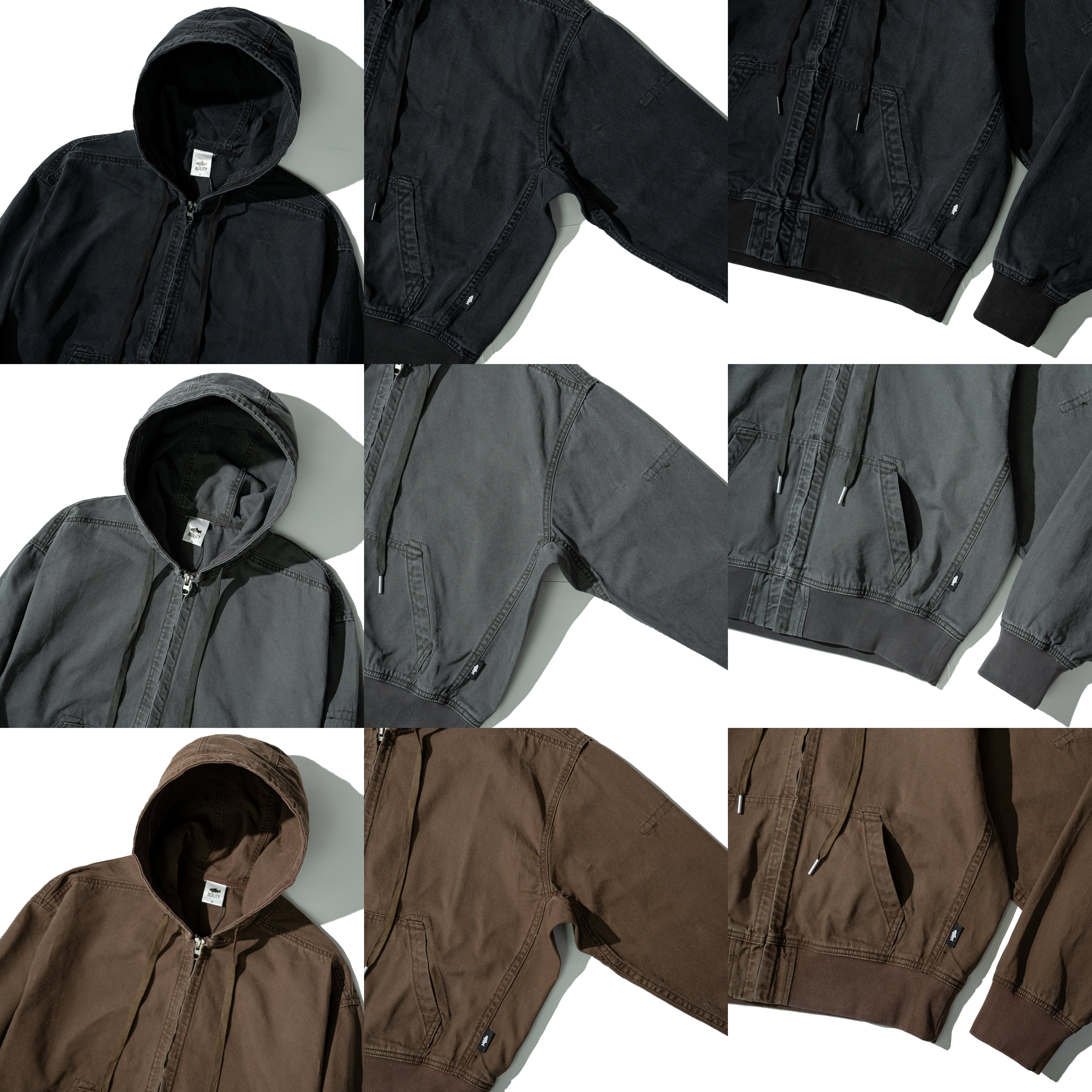 AGILITY Washed Canvas Zip Hoodie 水洗帆布棉 連帽外套 [BD-J1]