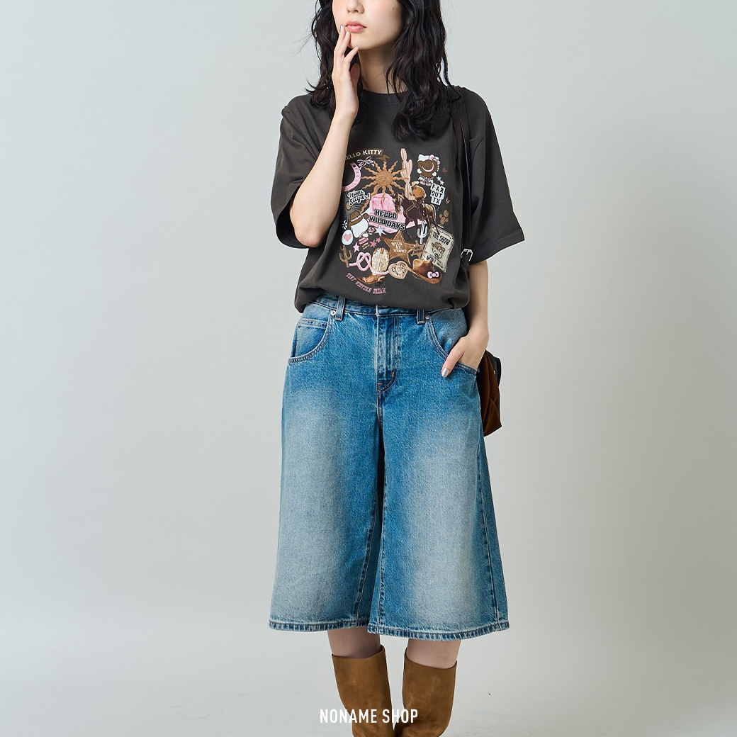 FREAK'S STORE X HELLO KITTY 三麗鷗 聯名款 KITTY 凱蒂貓 西部電影 牛仔風 印花 短袖 兩色 (女款)