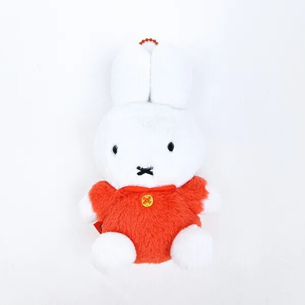 Miffy Fluffy Mascot Plush Keychain (Orange)