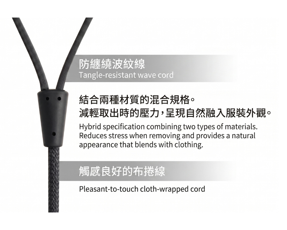 Hybrid design with fabric-wrapped cable