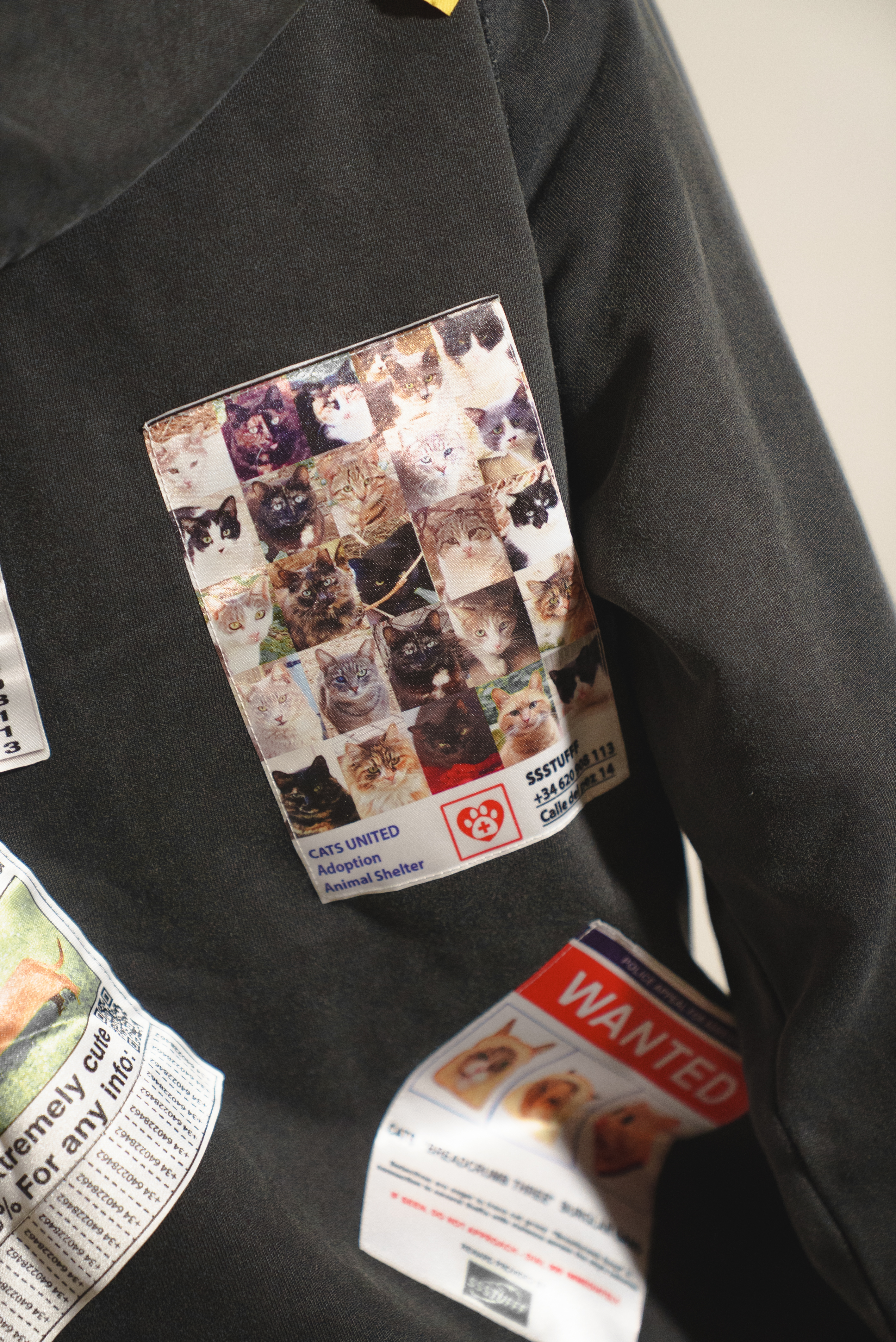 SSSTUFFF Ads Zip Up Jacket ''Black'' 廣告貼布 拉鍊外套 黑色
