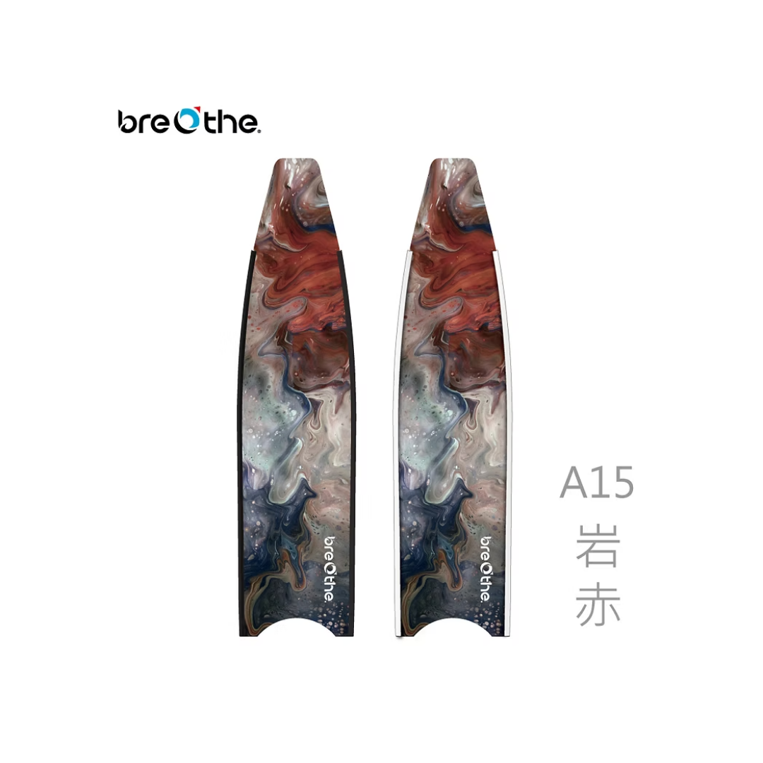 ▲水呼吸breathe 碳纖維長蛙鞋板 岩赤 15-A-15
