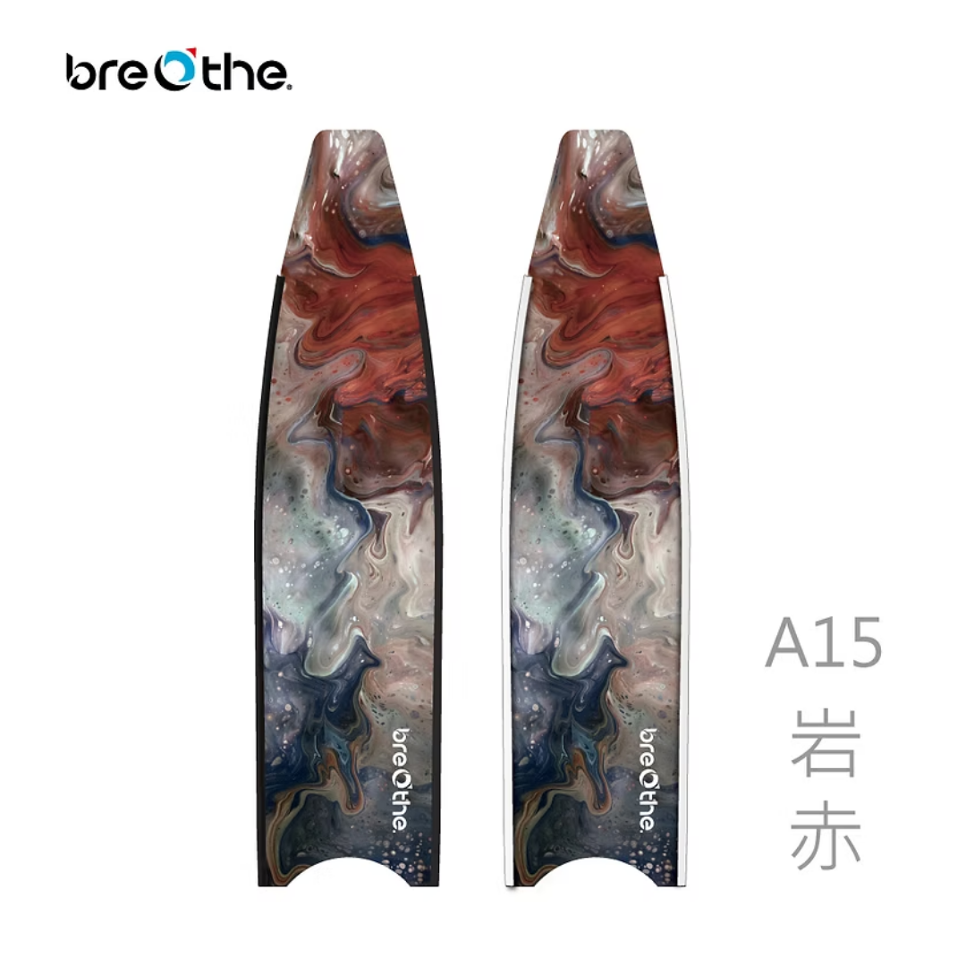 ▲水呼吸breathe 碳纖維長蛙鞋板 岩赤 15-A-15