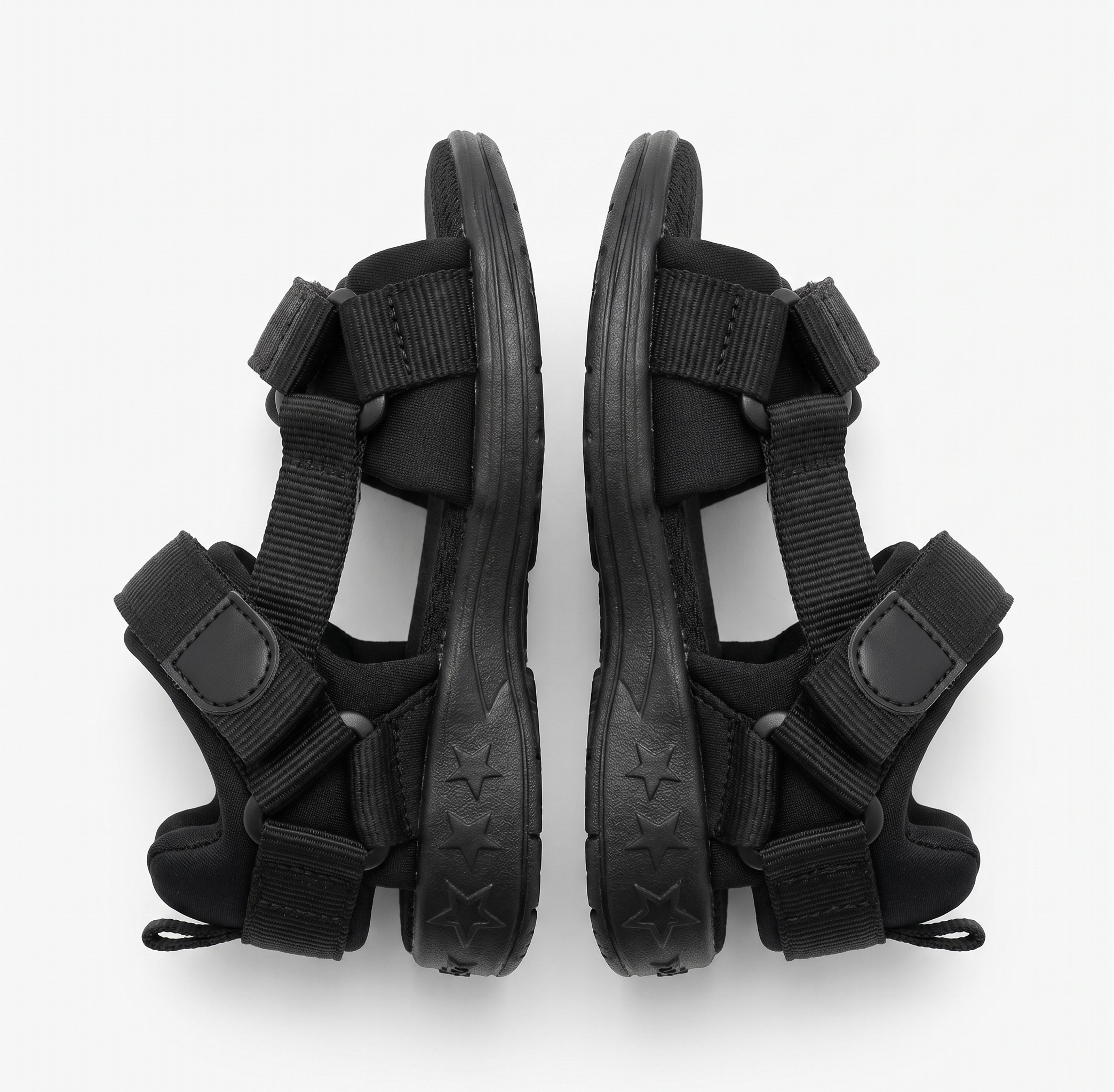 【Nishimatsuya】Kids Dual-Strap Sport Sandals with Padded Heel - Black 14cm