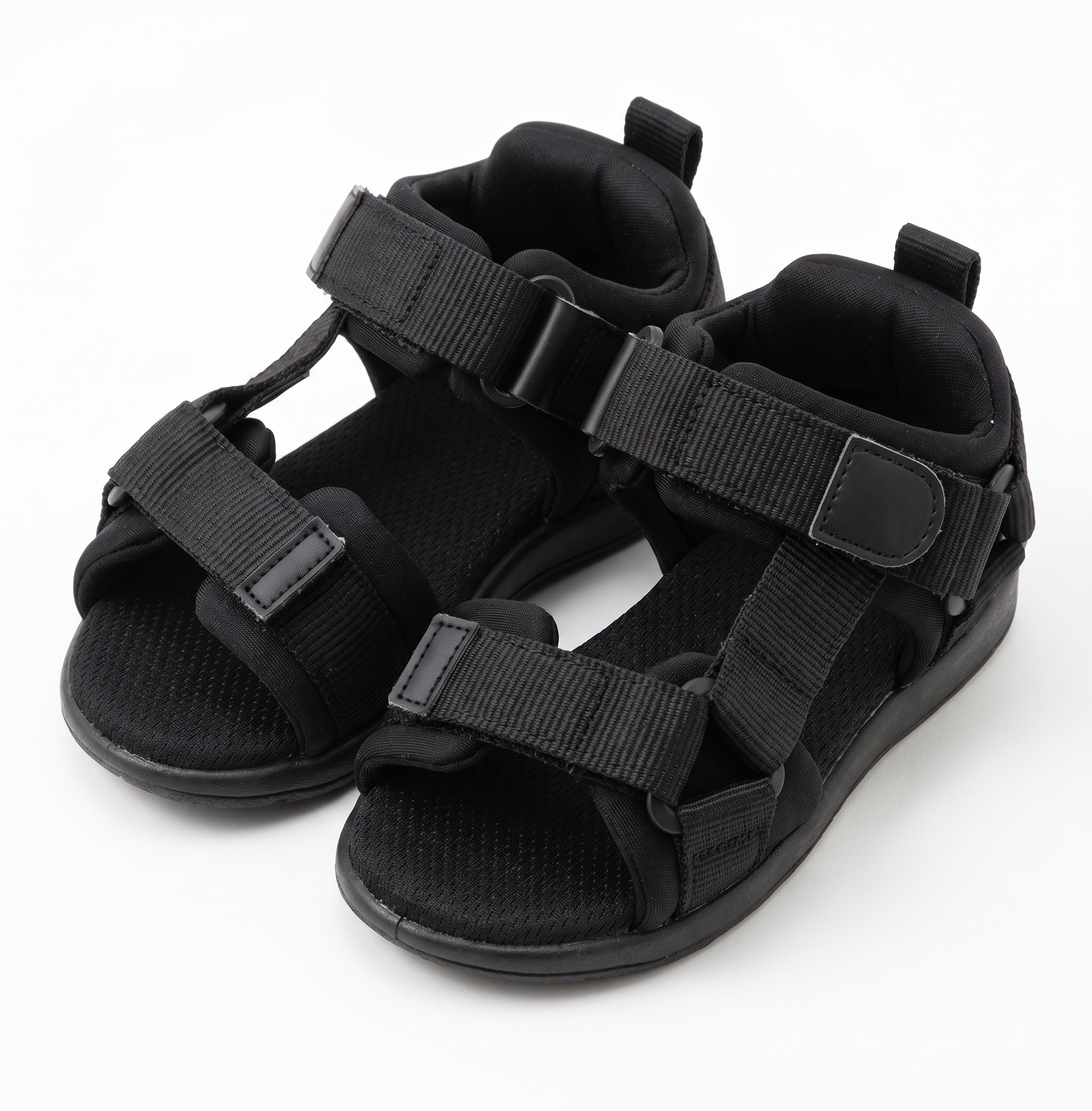 【Nishimatsuya】Kids Dual-Strap Sport Sandals with Padded Heel - Black 14cm