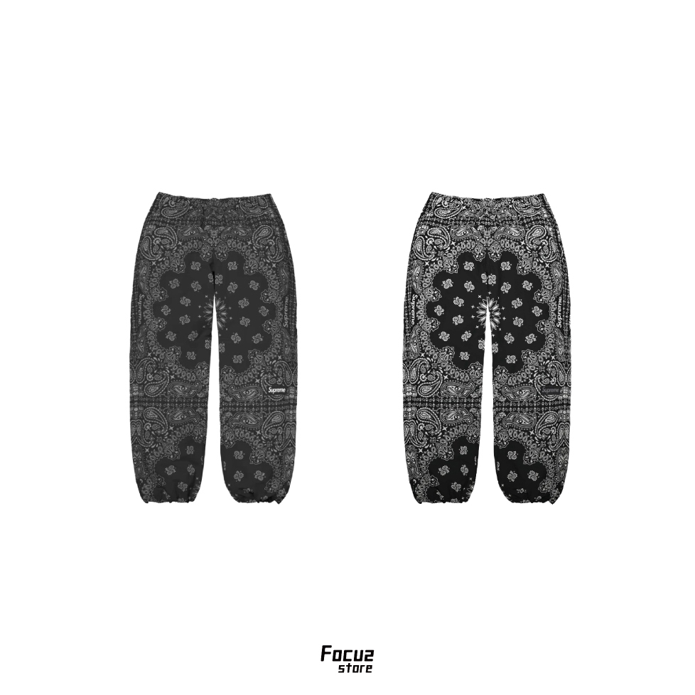 【Focus Store】現貨 Supreme SS26 Week14 Reflective Bandana Track Pant "Black" 黑色 腰果花 反光 寬褲