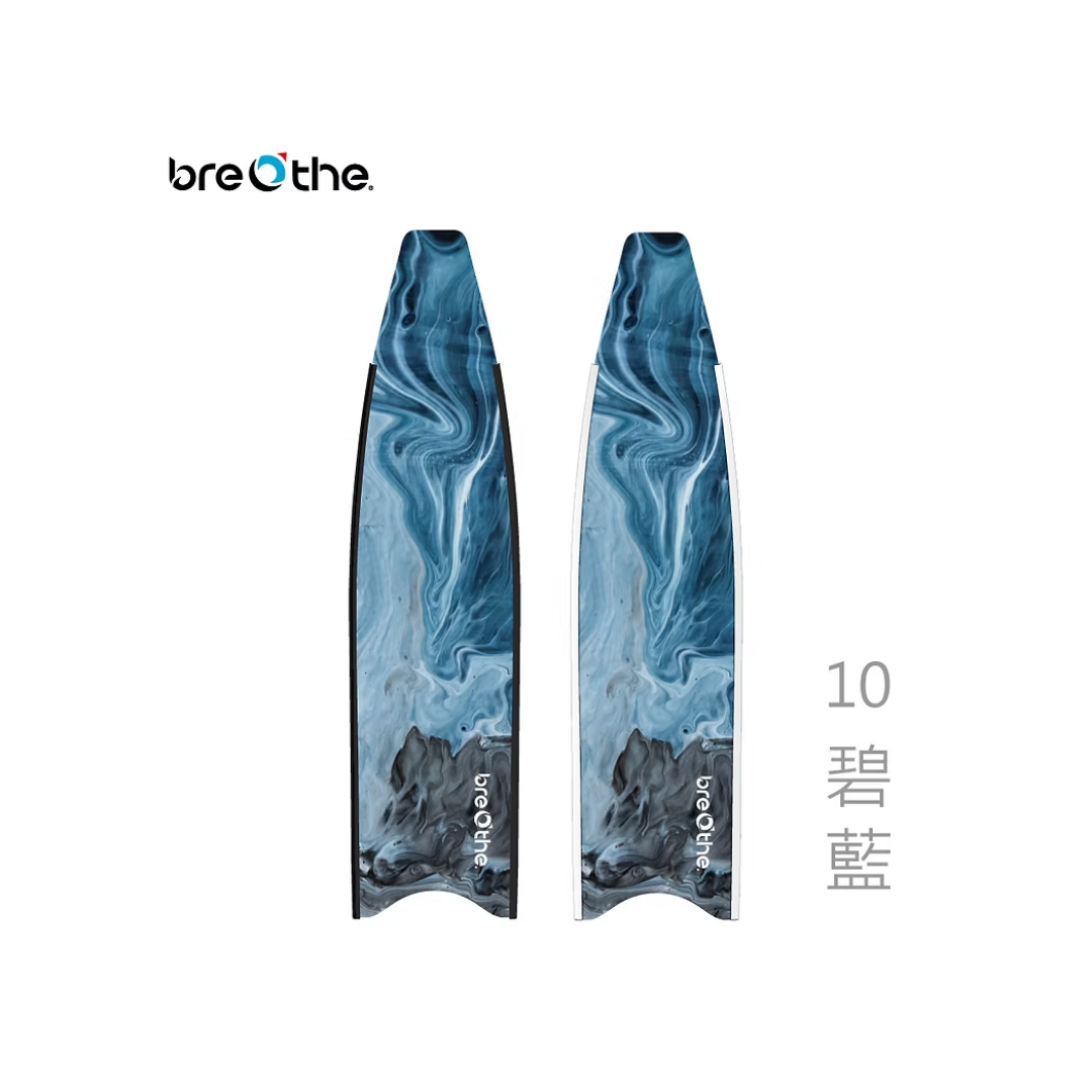 ▲水呼吸breathe 碳纖維長蛙鞋板 碧藍 15-A-10