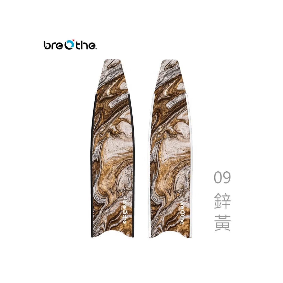 ▲水呼吸breathe 碳纖維長蛙鞋板 鋅黃 15-A-09