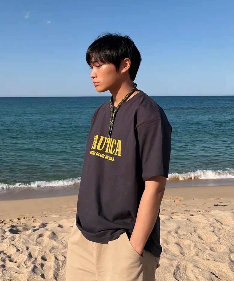 韓國 Nautica Yacht Club Lettering Tee [562]