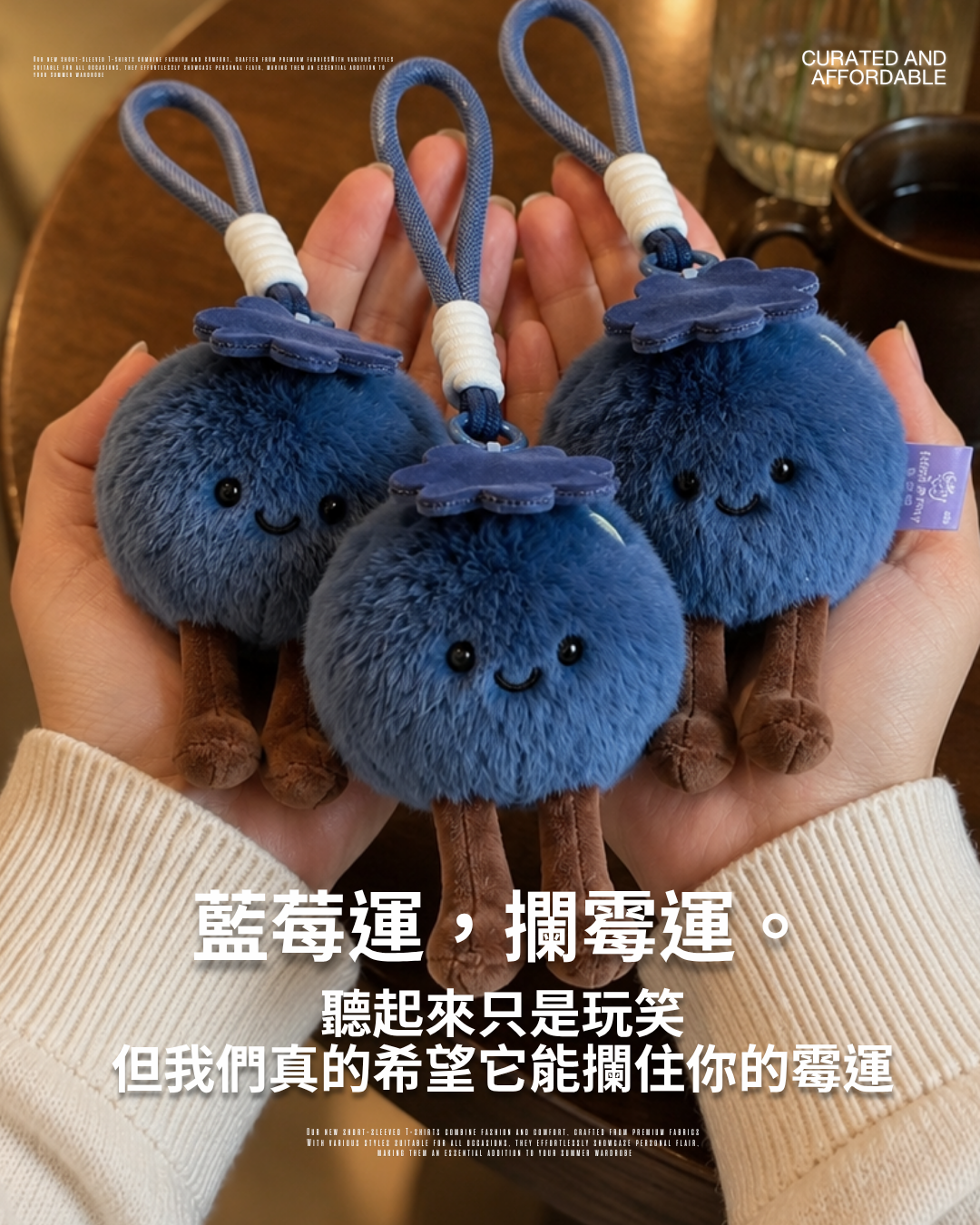 【代購】藍莓寶寶 蘭霉運寶寶鑰匙扣 可愛呆萌 藍莓寶寶 毛絨掛件 10cm
