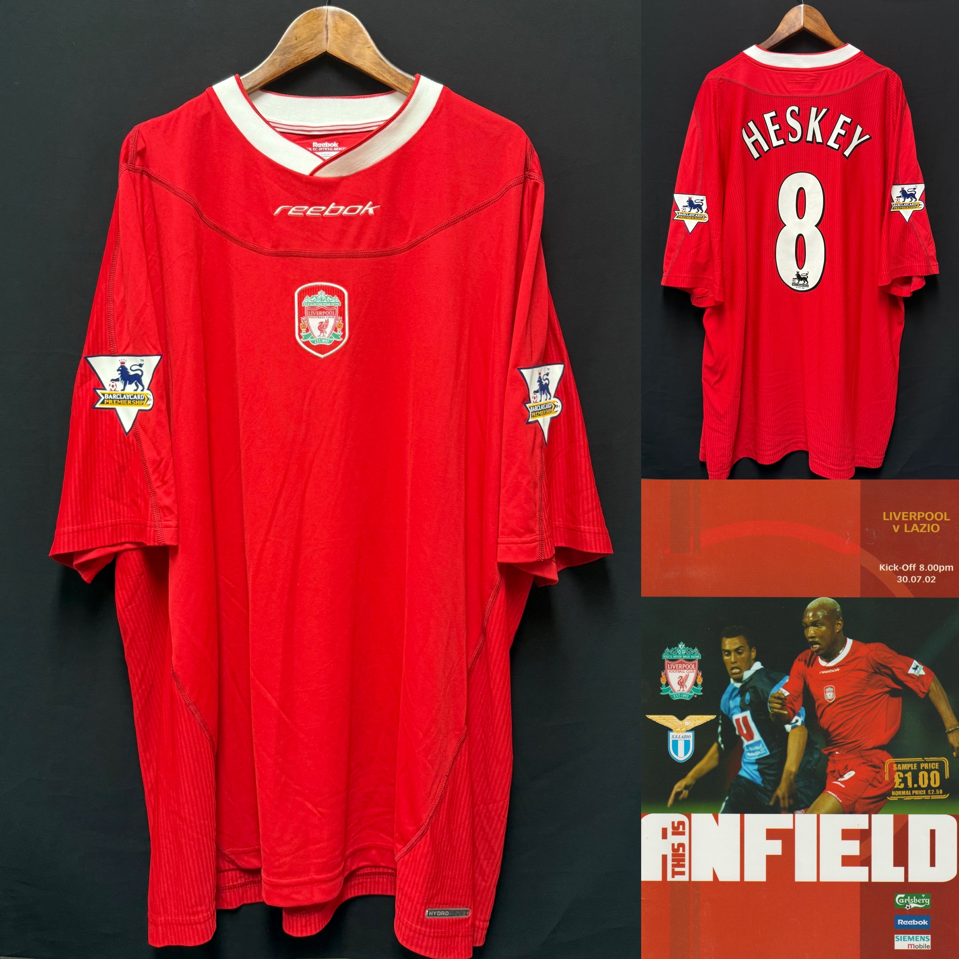 (Player Issue) Liverpool 2002-2004 Reebok Home Player Issue Shirt #8 HESKEY