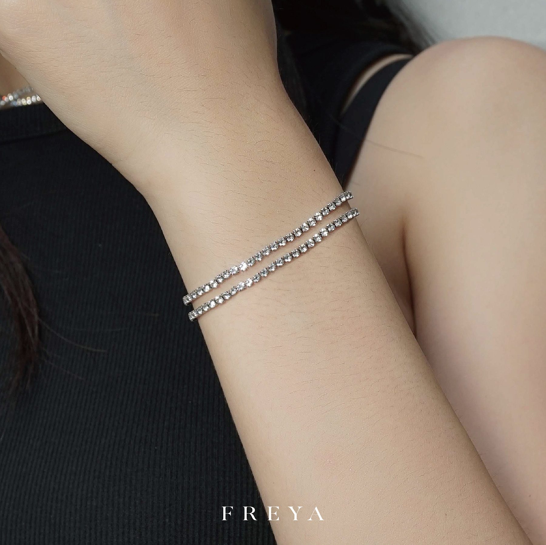 Freya 2mm排鑽網球手鏈