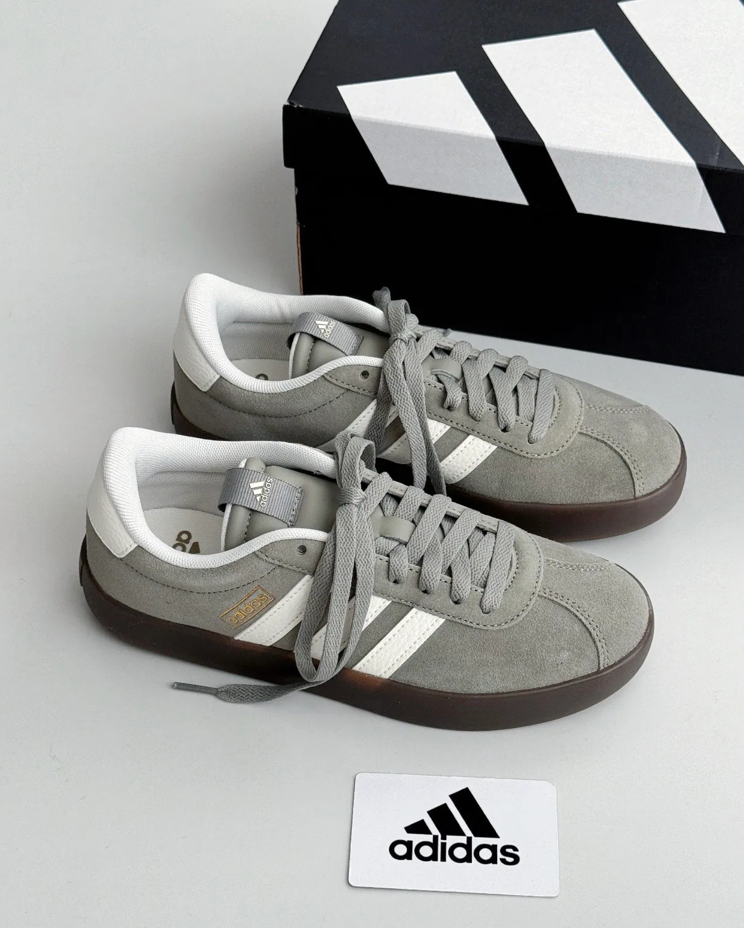 ADIDAS VL COURT 3.0 高級灰綠色調🩶焦糖底